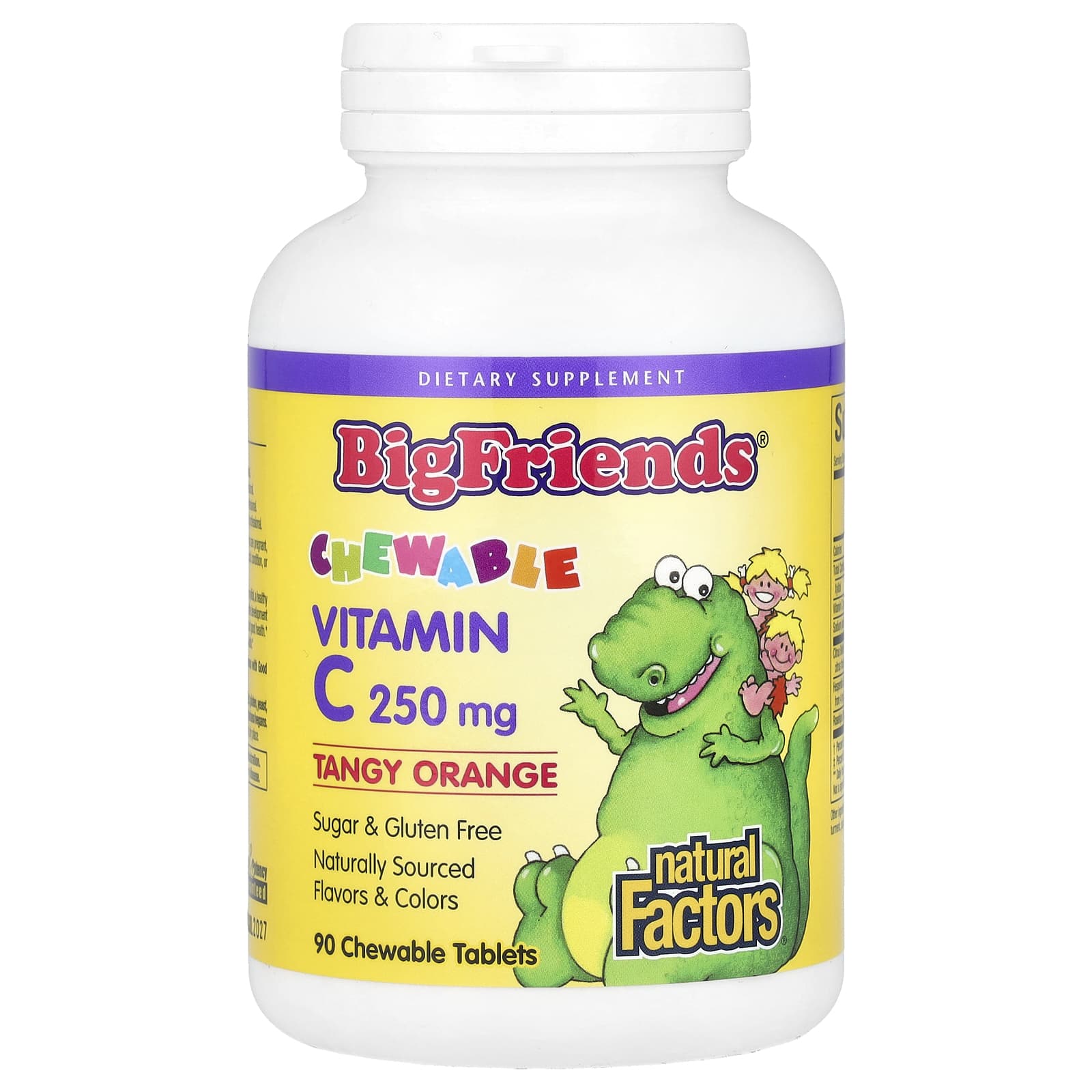 Natural Factors Big Friends жевательный витамин C апельсиновый вкус 250 мг 90 жевательных таблеток 2390₽