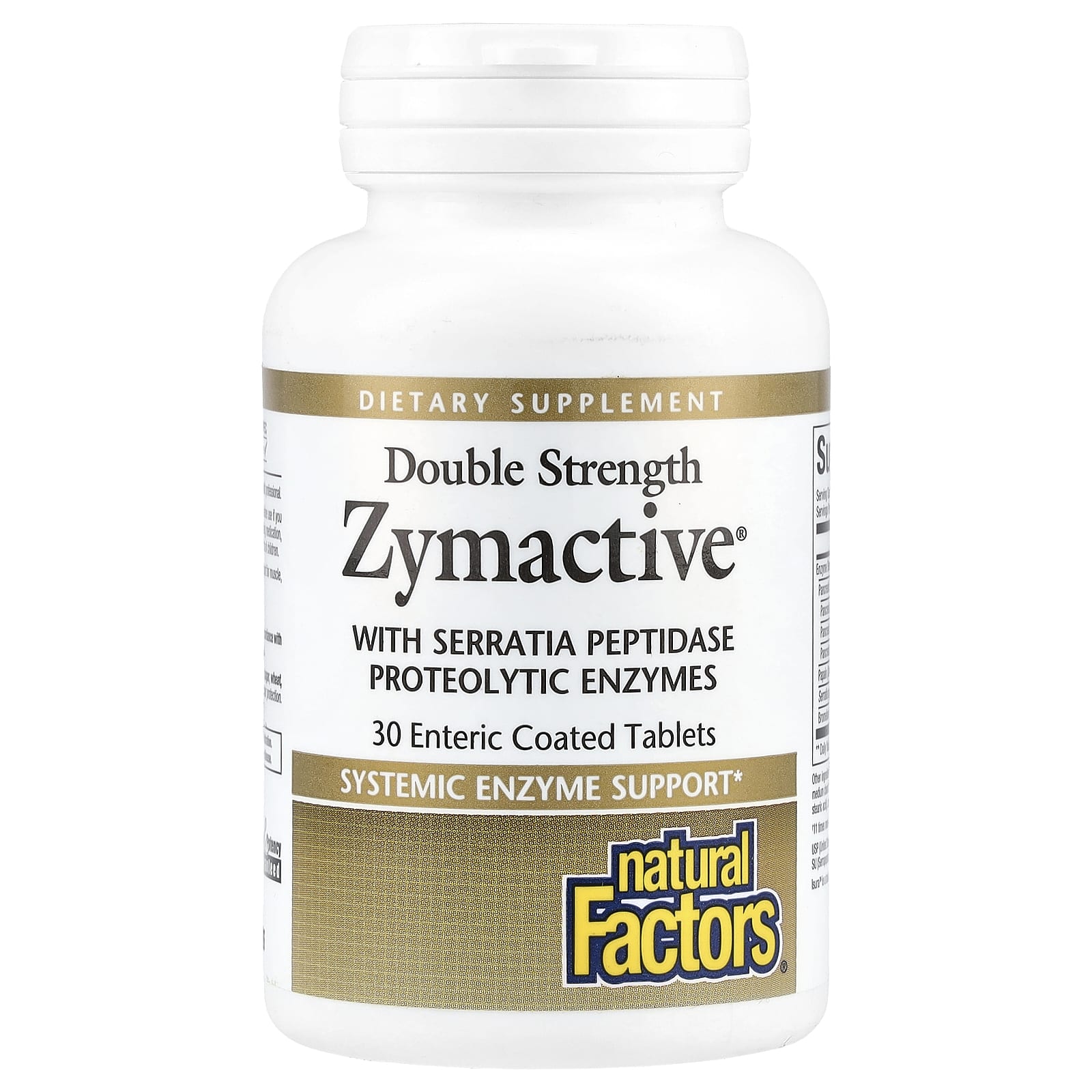 Natural Factors, Zymactive, двойная сила действия, 30 таблеток, покрытых кишечнорастворимой оболочкой