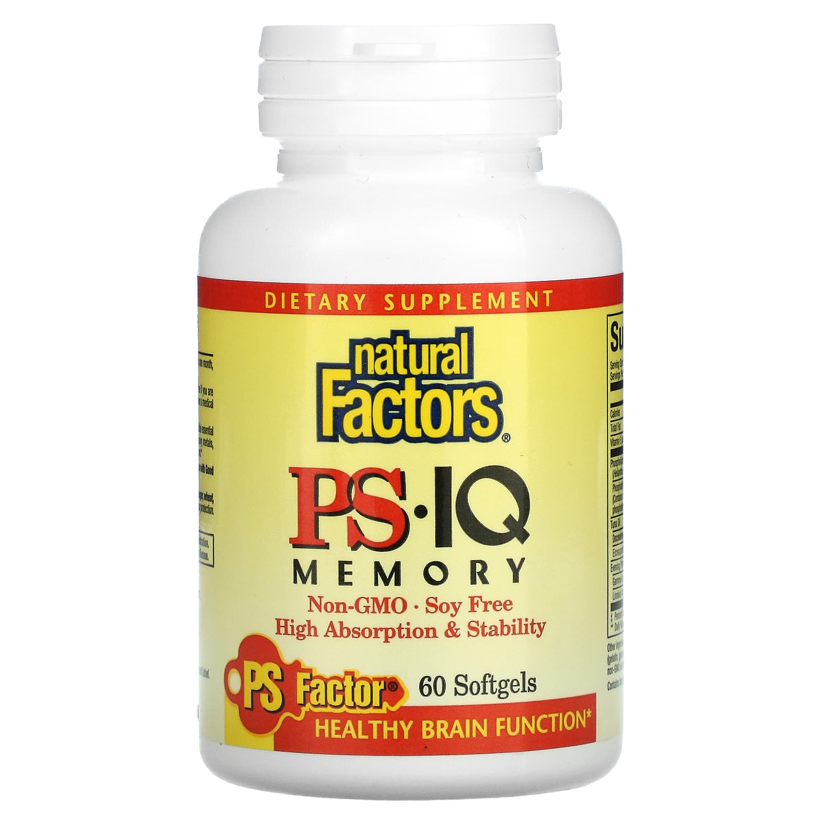 Natural Factors PS - IQ Memory 60 гелевых капсул 2590₽