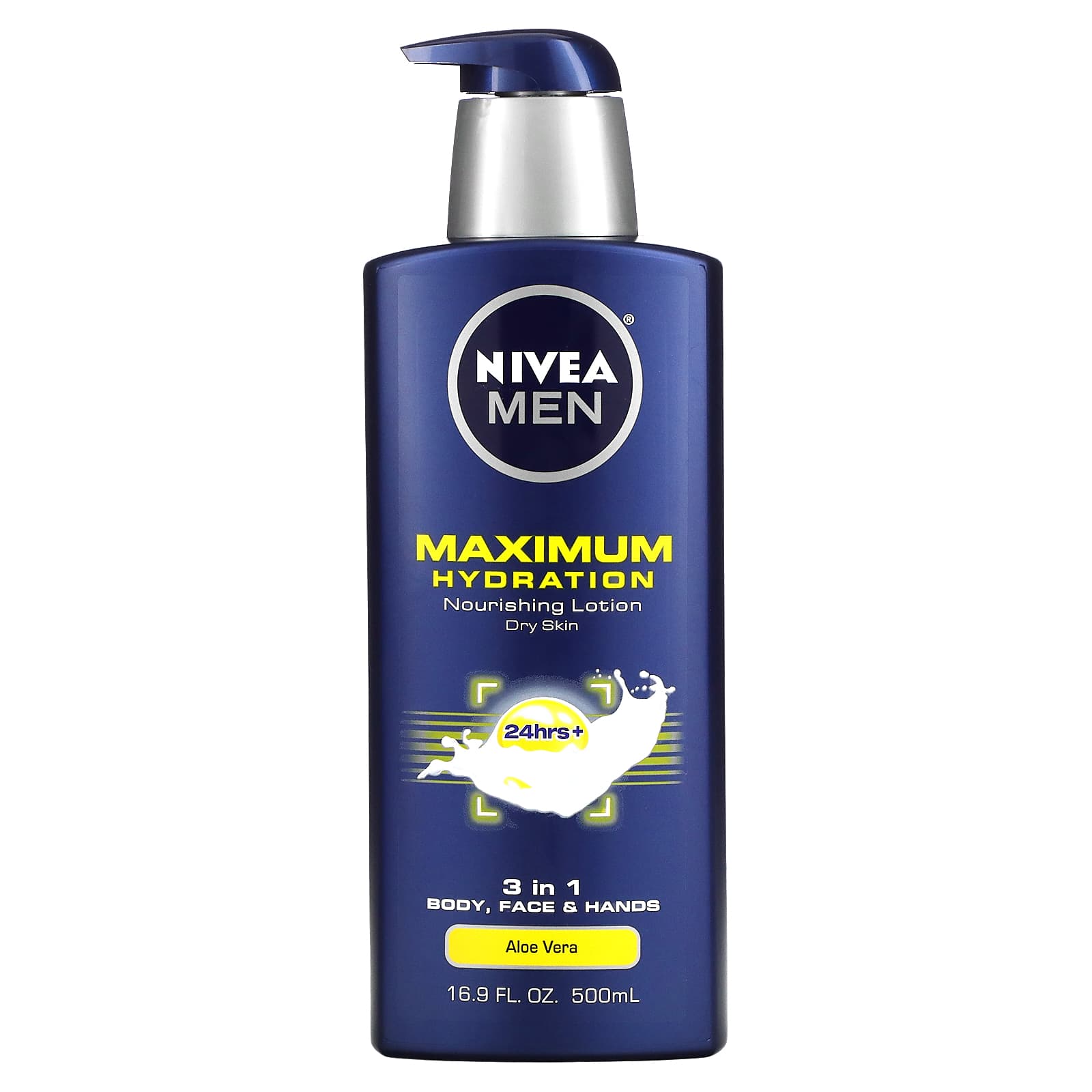 Nivea, Men, максимальное увлажнение, питательный лосьон «3 в 1», алоэ вера, 500 мл (16,9 жидк. унций)