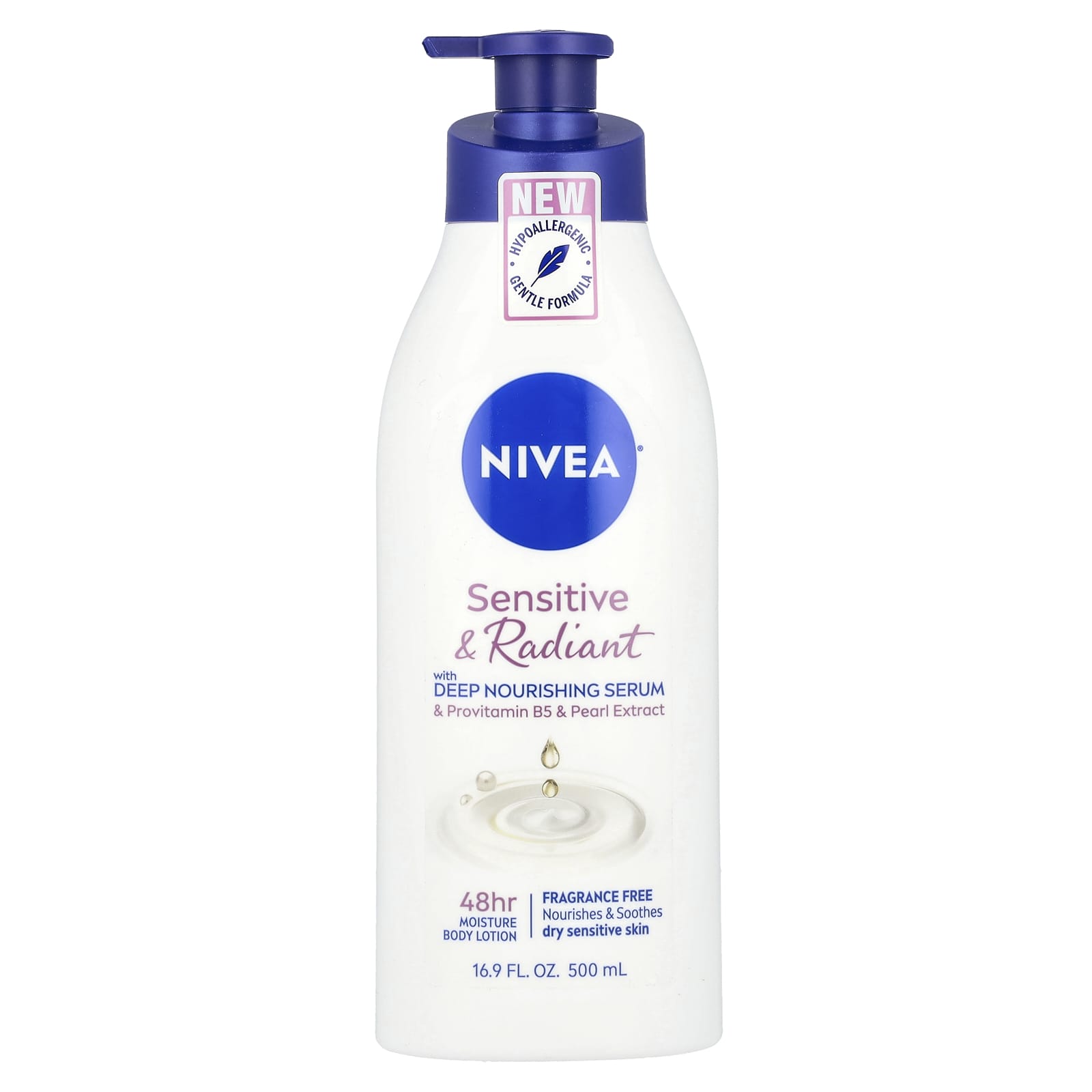 Nivea, Лосьон для чувствительного и сияющего тела, без отдушек, 500 мл (16,9 жидк. Унции)