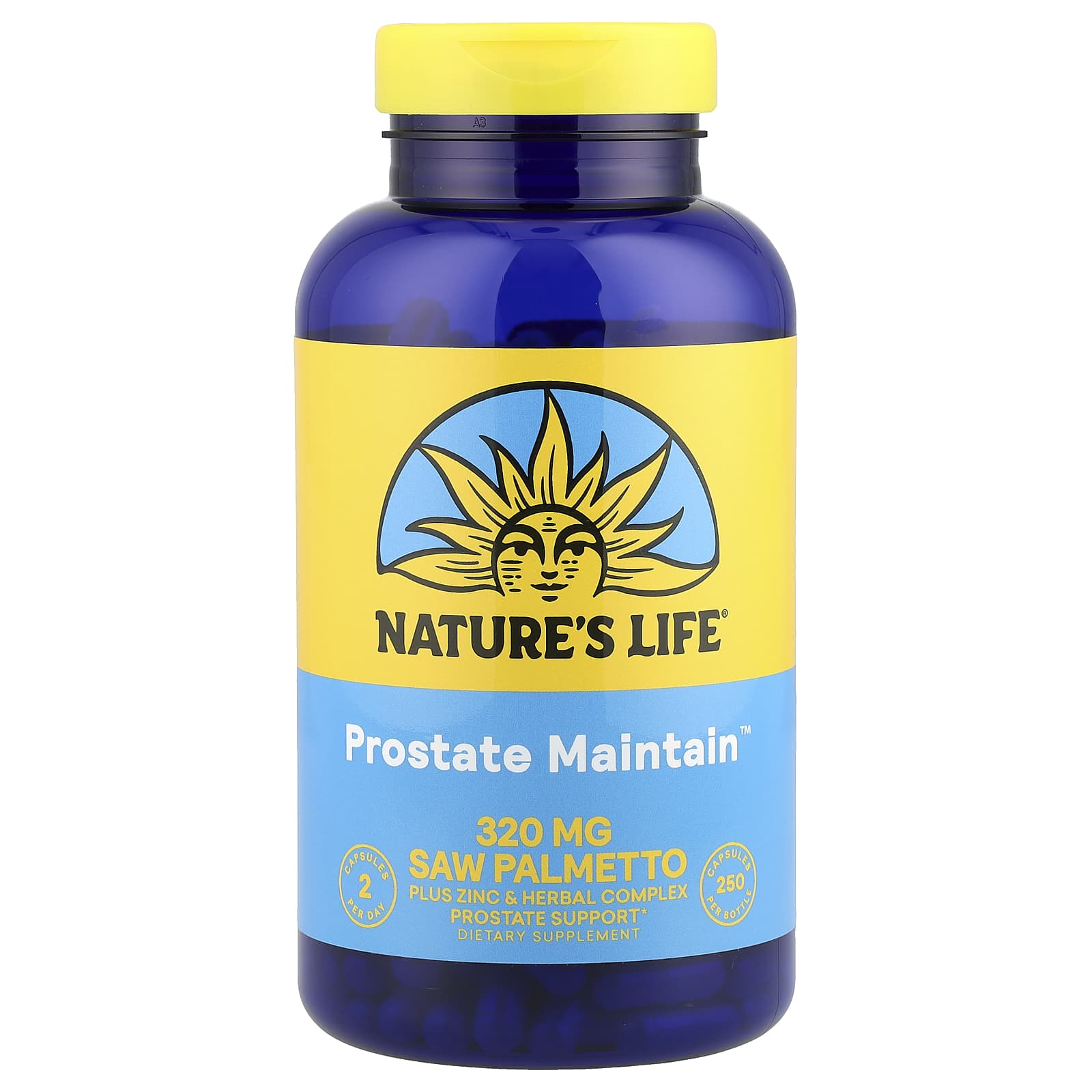 Nature's Life, Prostate Support 600 Plus, 600 мг, 250 капсул (300 мг)