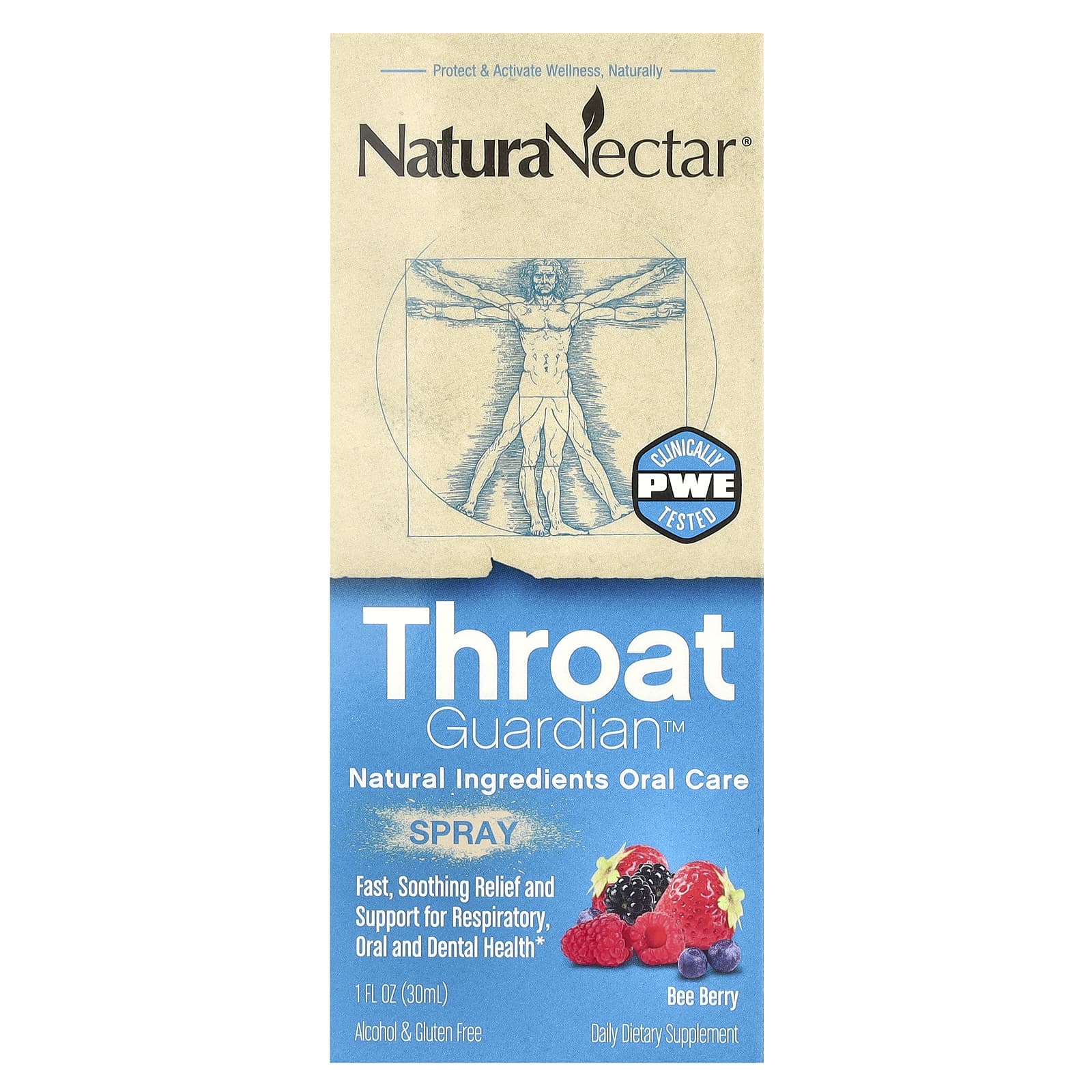NaturaNectar Throat Guardian спрей ягодная смесь 1 мл 30 жидк унций 2690₽