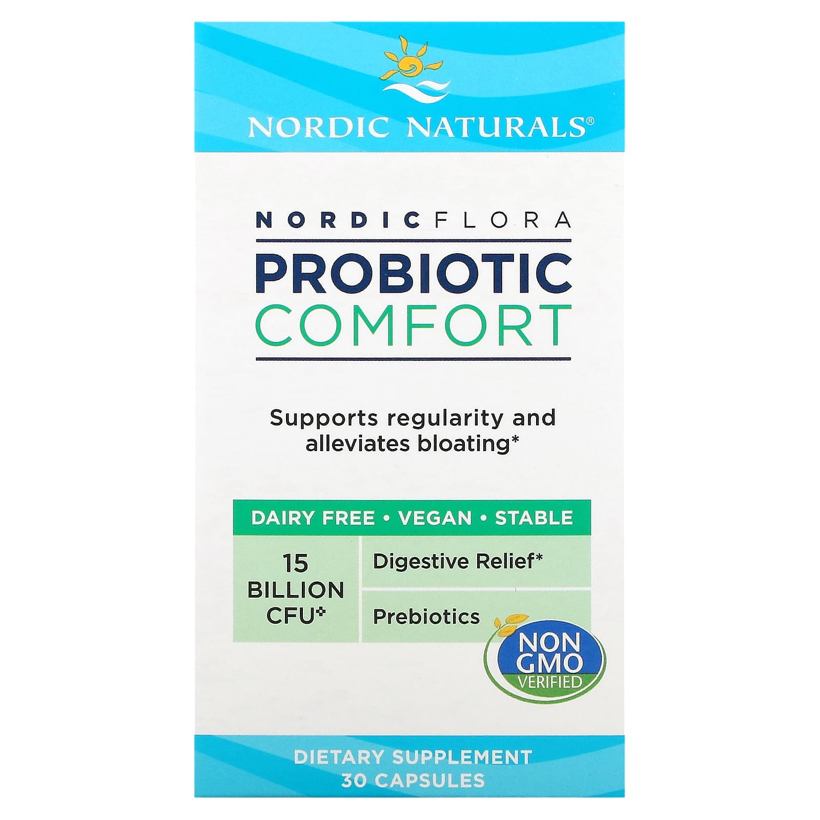 Nordic Naturals, Nordic Flora Probiotic, Comfort, 15 млрд КОЕ, 30 капсул