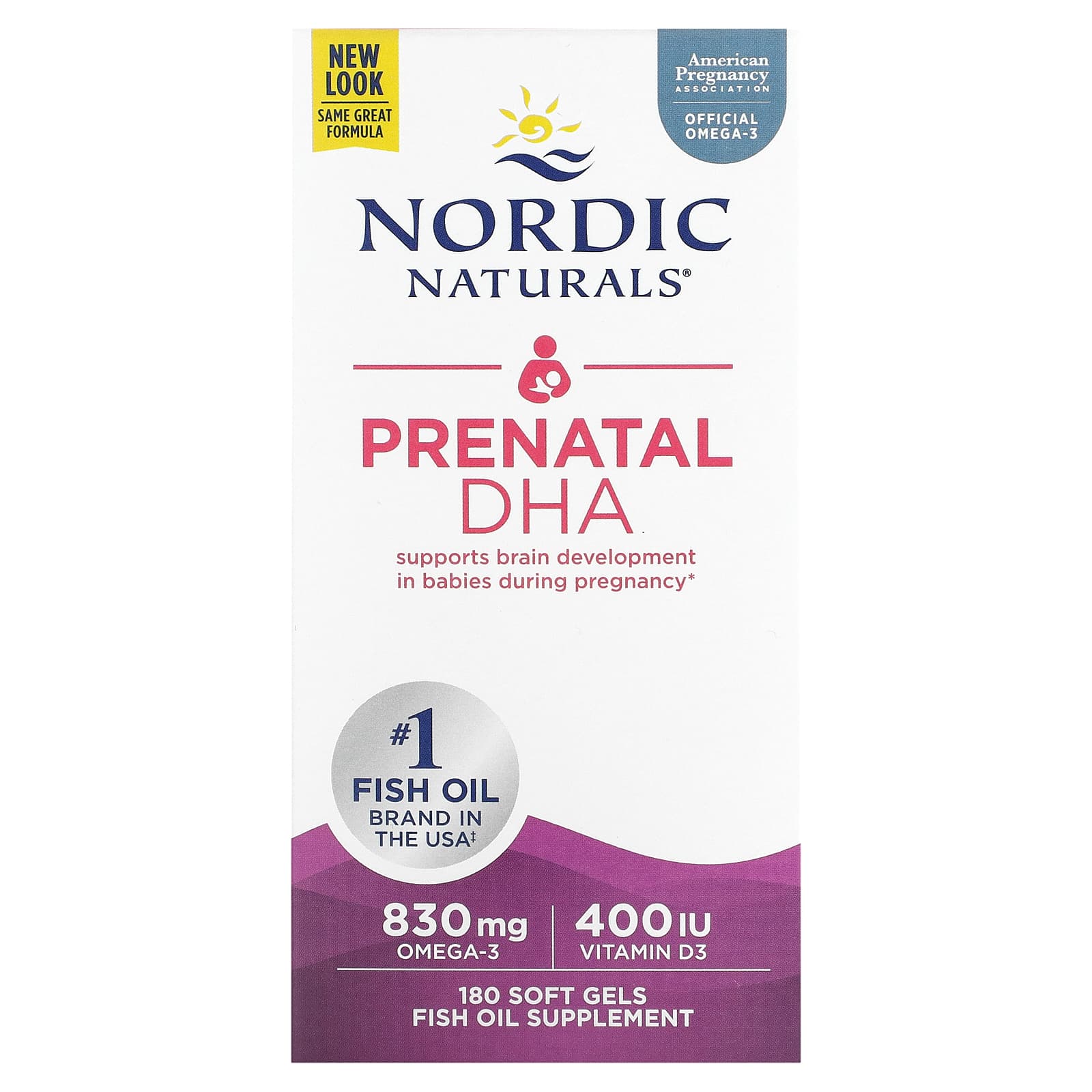 Nordic Naturals Prenatal DHA пренатальная ДГК без добавок 180 капсул 9190₽
