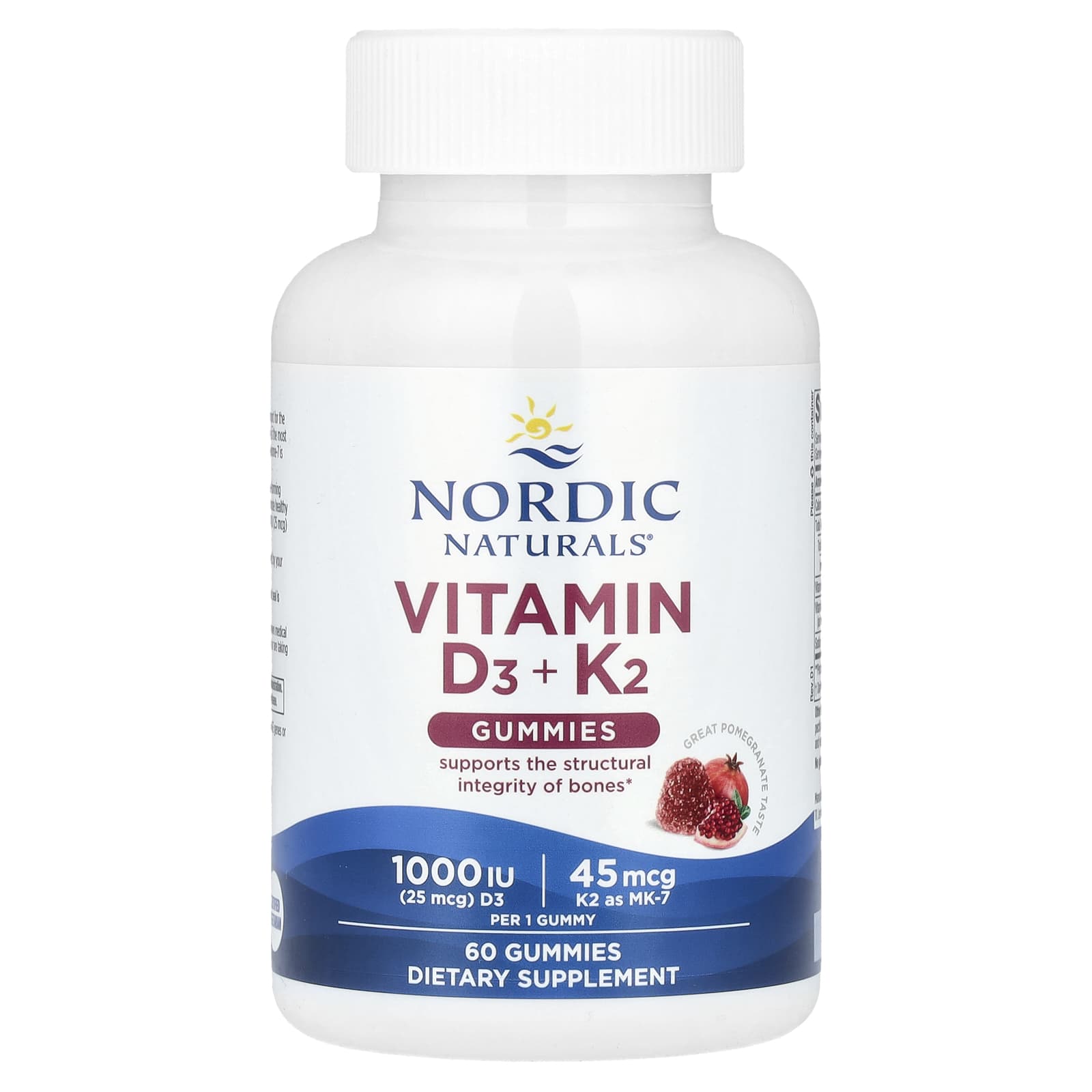 Nordic Naturals жевательные конфеты с витаминами D3 и K2 гранат 60 жевательных конфет 4190₽