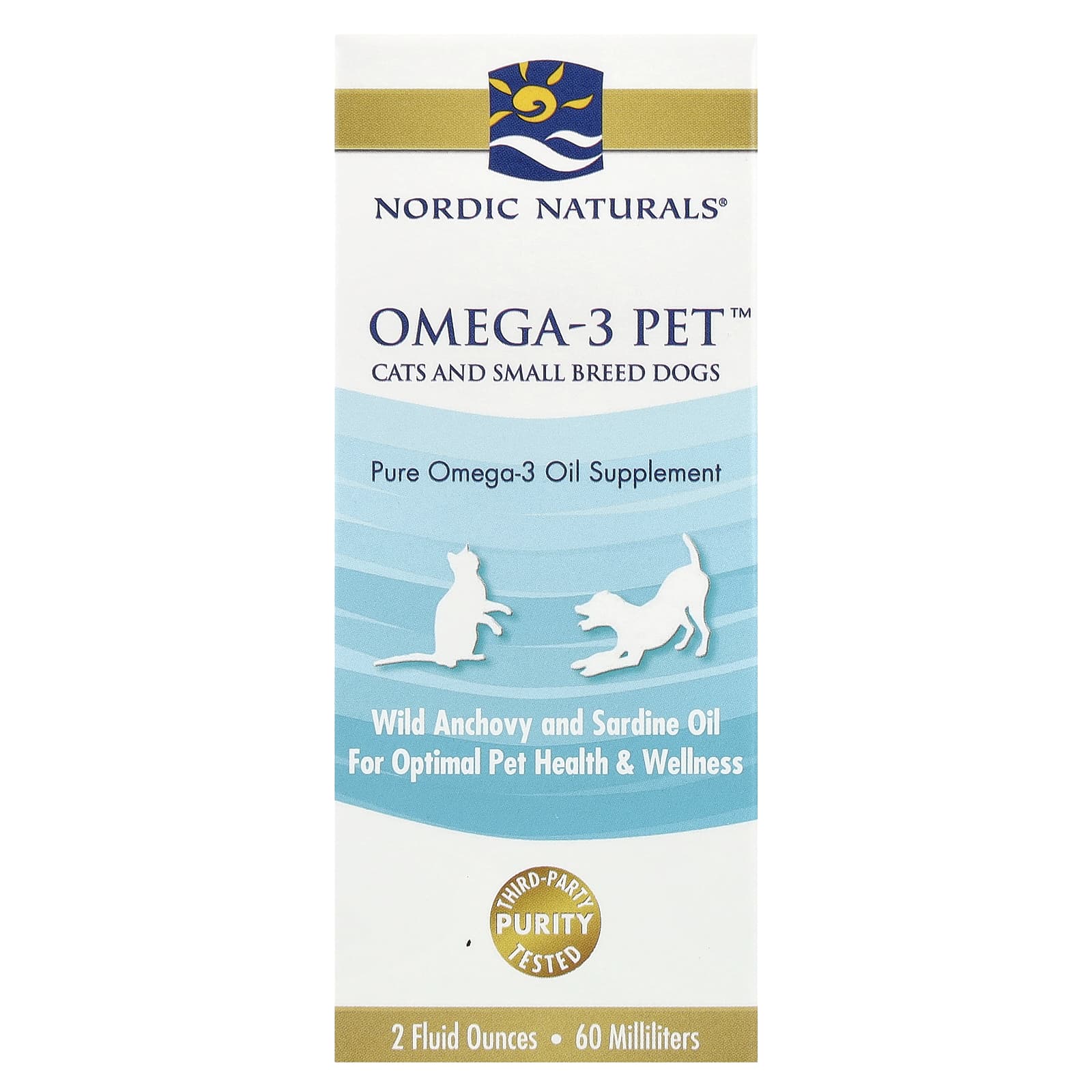 Nordic Naturals, Omega-3 Pet ™, для кошек и собак мелких пород, 60 мл (2 жидк. Унции)