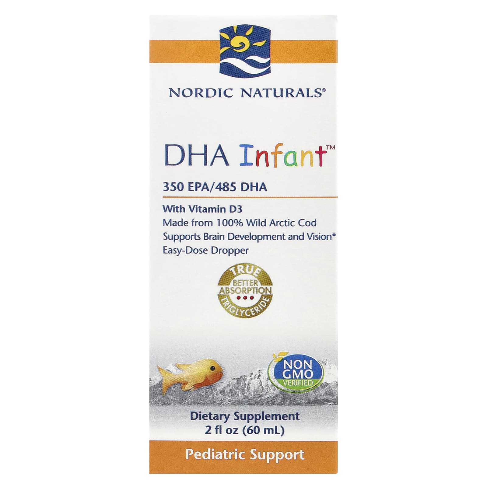 Nordic Naturals, DHA Infant ™ с витамином D3, 60 мл (2 жидк. Унции)