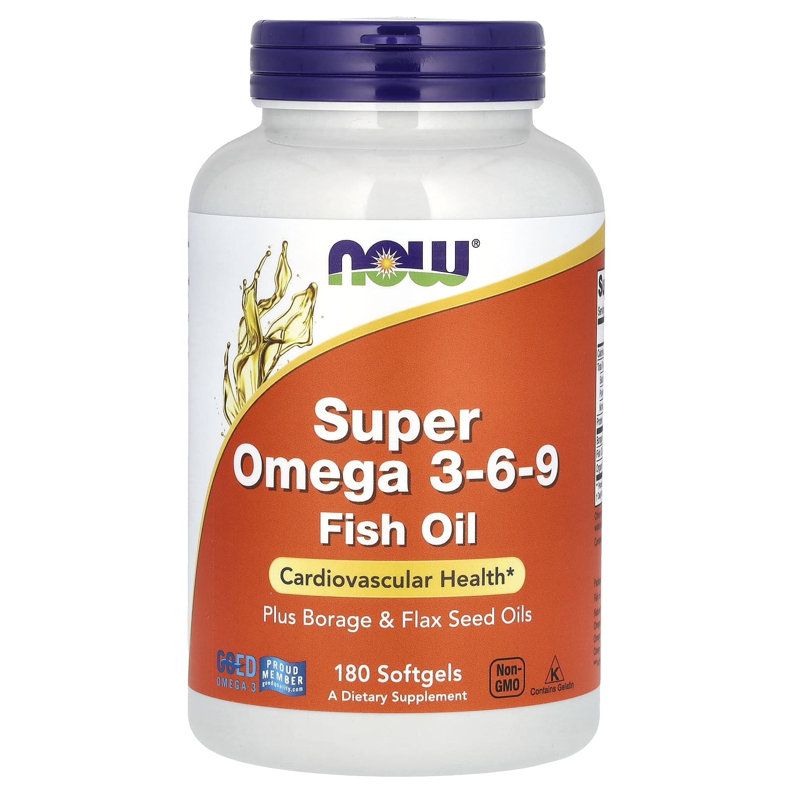 NOW Foods, Super Omega 3-6-9, добавка с омега-3-6-9, 180 капсул