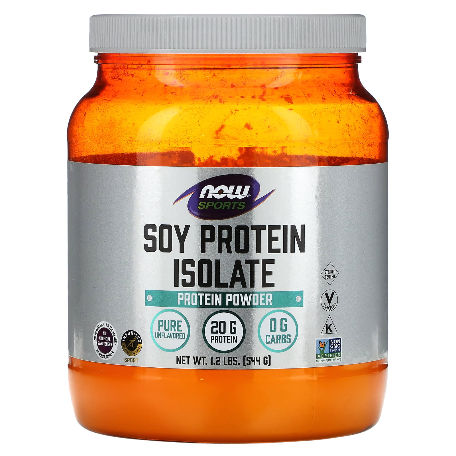 NOW Foods, Sports, чистый изолят соевого белка, без добавок, 544 г (1,2 фунта)