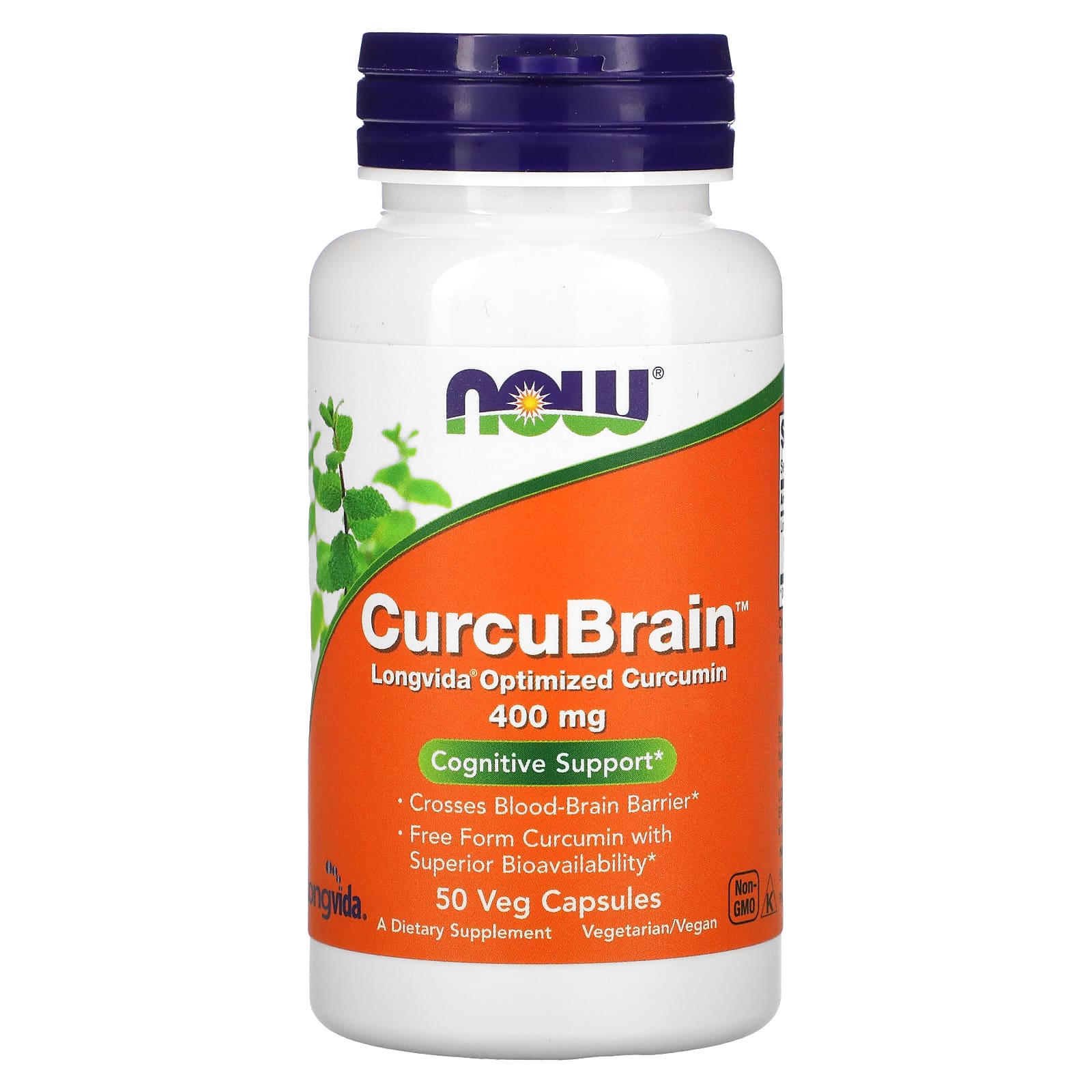 NOW Foods CurcuBrain когнитивная поддержка 400 мг 50 растительных капсул 4790₽