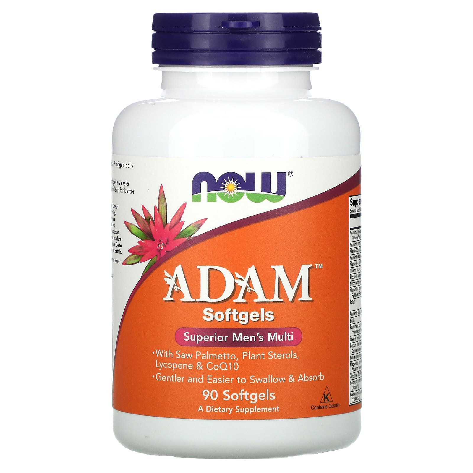 NOW Foods, ADAM, эффективные мультивитамины для мужчин, 90 капсул