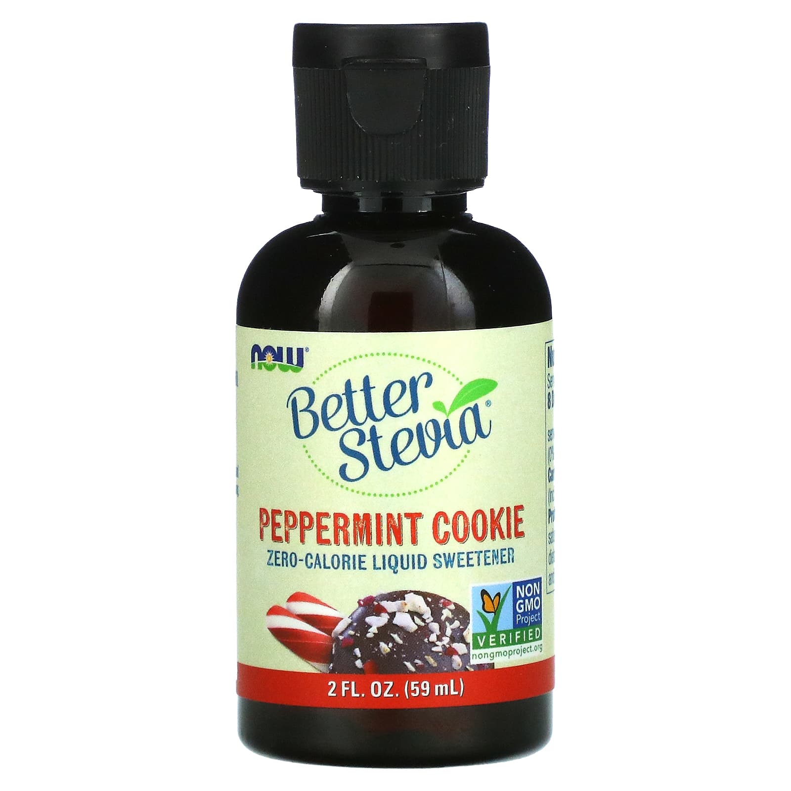 NOW Foods, Better Stevia, жидкий подсластитель без калорий, «Мятное печенье», 59 мл (2 жидк. унции)