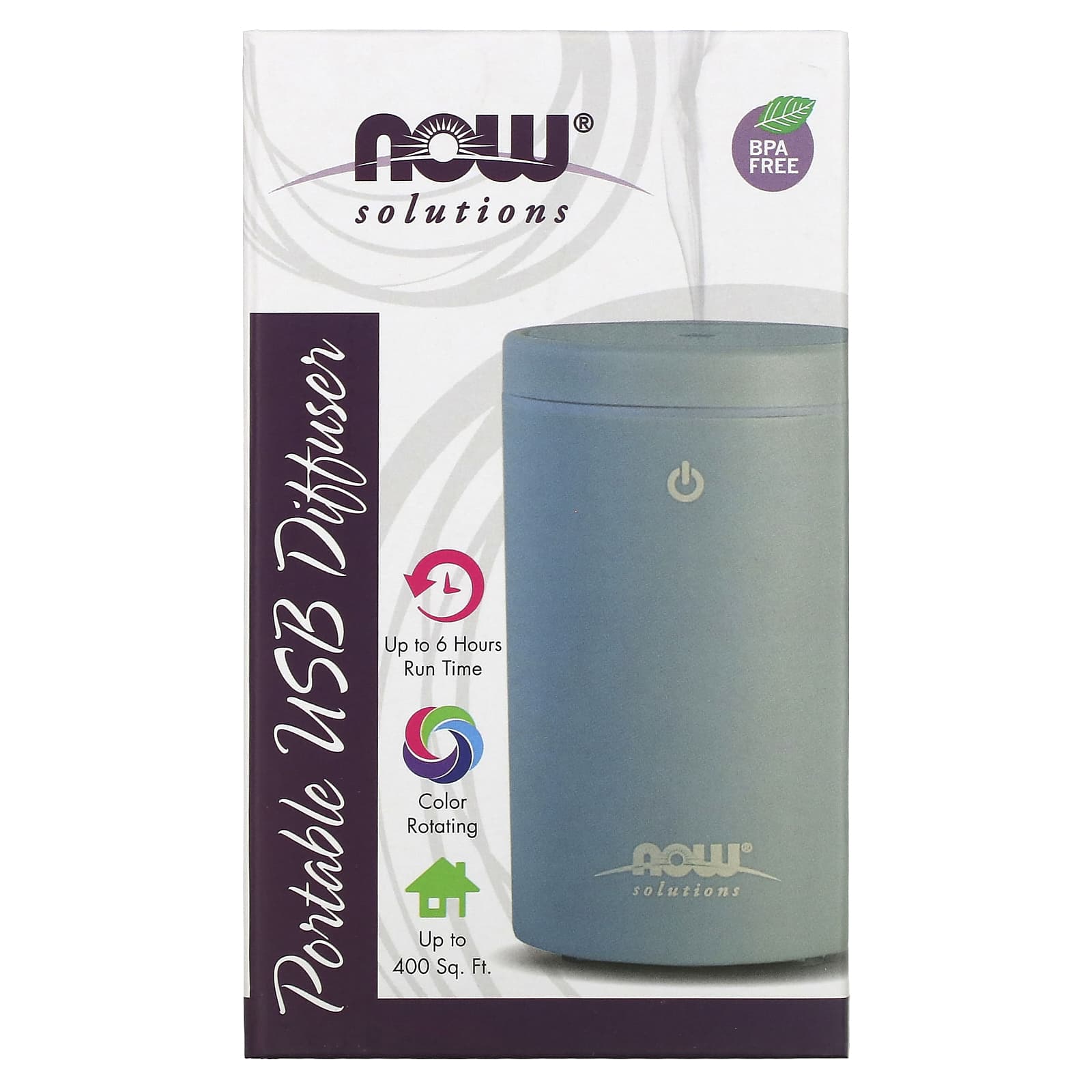 NOW Foods, Переносной ультразвуковой USB-диффузор для эфирных масел, 1 диффузор