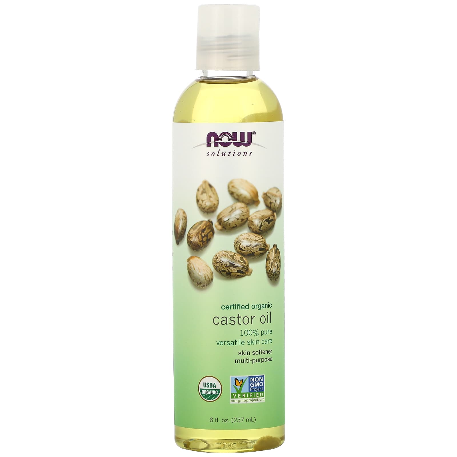 NOW Foods, Solutions, сертифицированное органическое касторовое масло, 237 мл (8 жидк. унций)