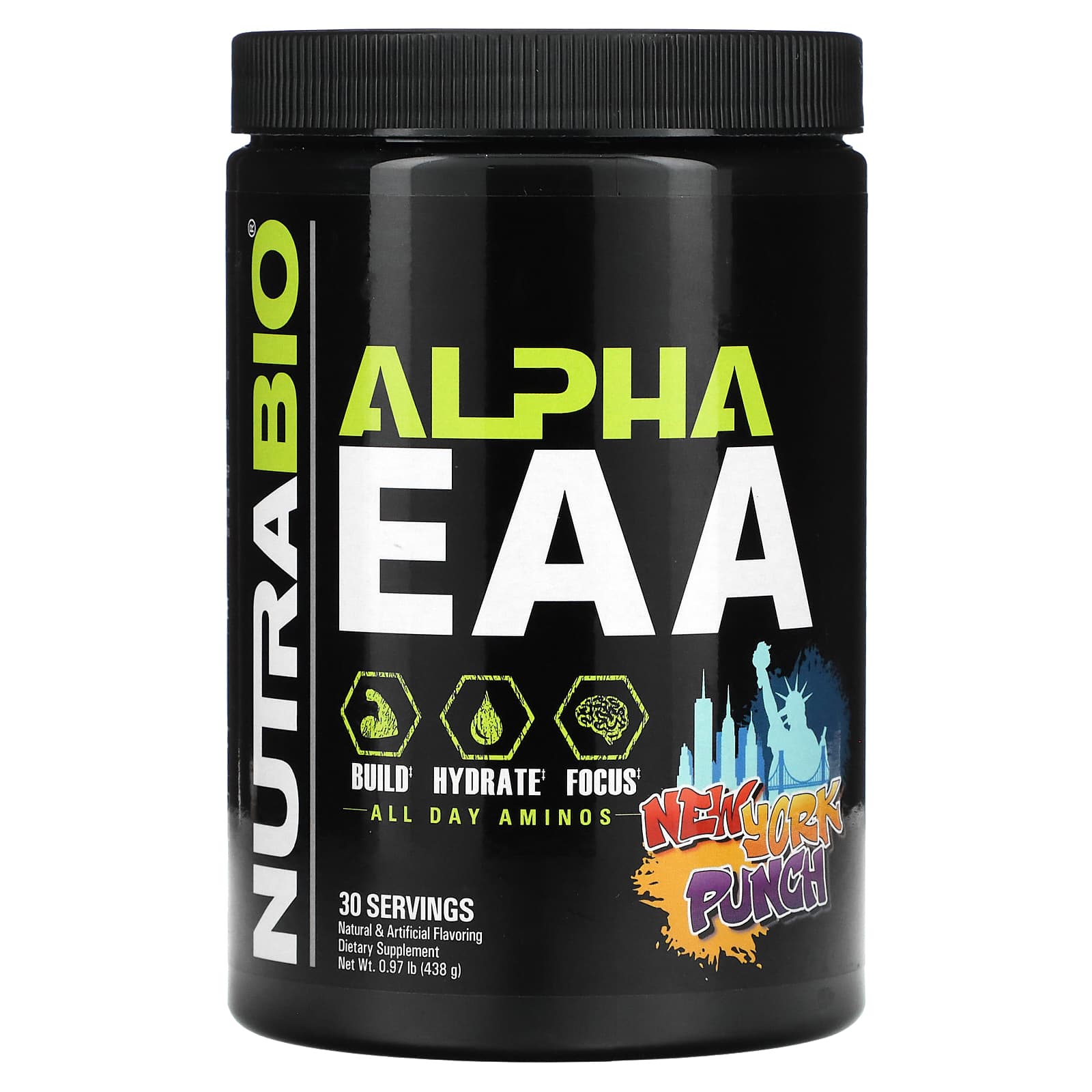 NutraBio, Alpha EAA, New York Punch, 438 г (0,97 фунта)