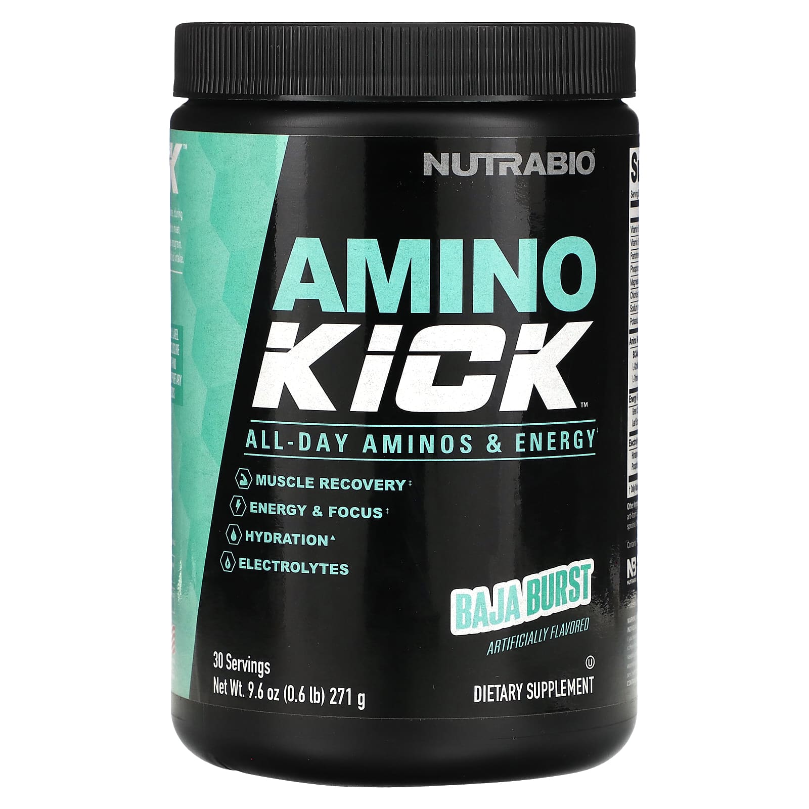 NutraBio, Amino Kick, Baja Burst, 271 г (0,6 фунта)