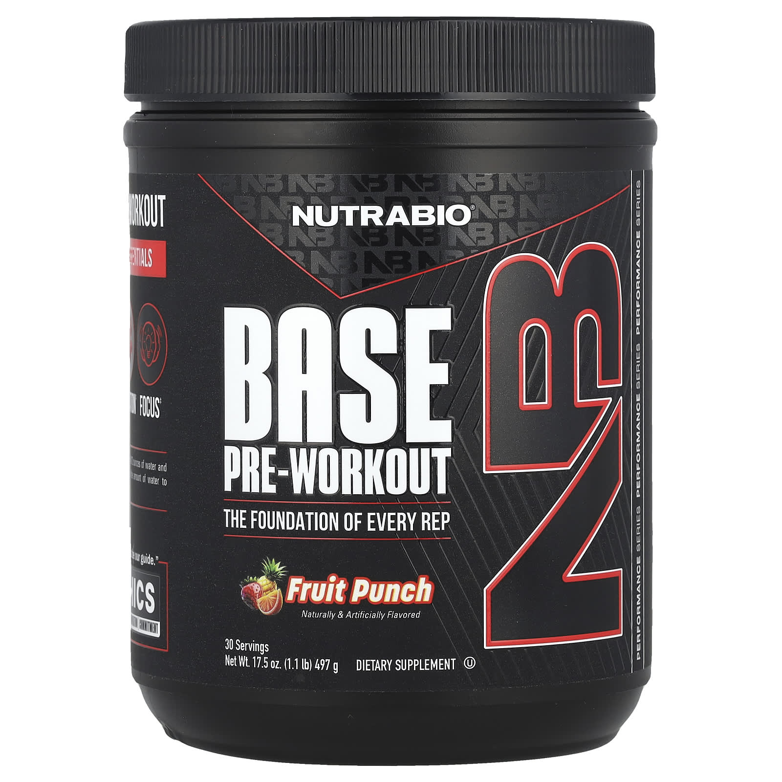 NutraBio, Base Pre-Workout, Fruit Punch, 497 г (17,5 унции)