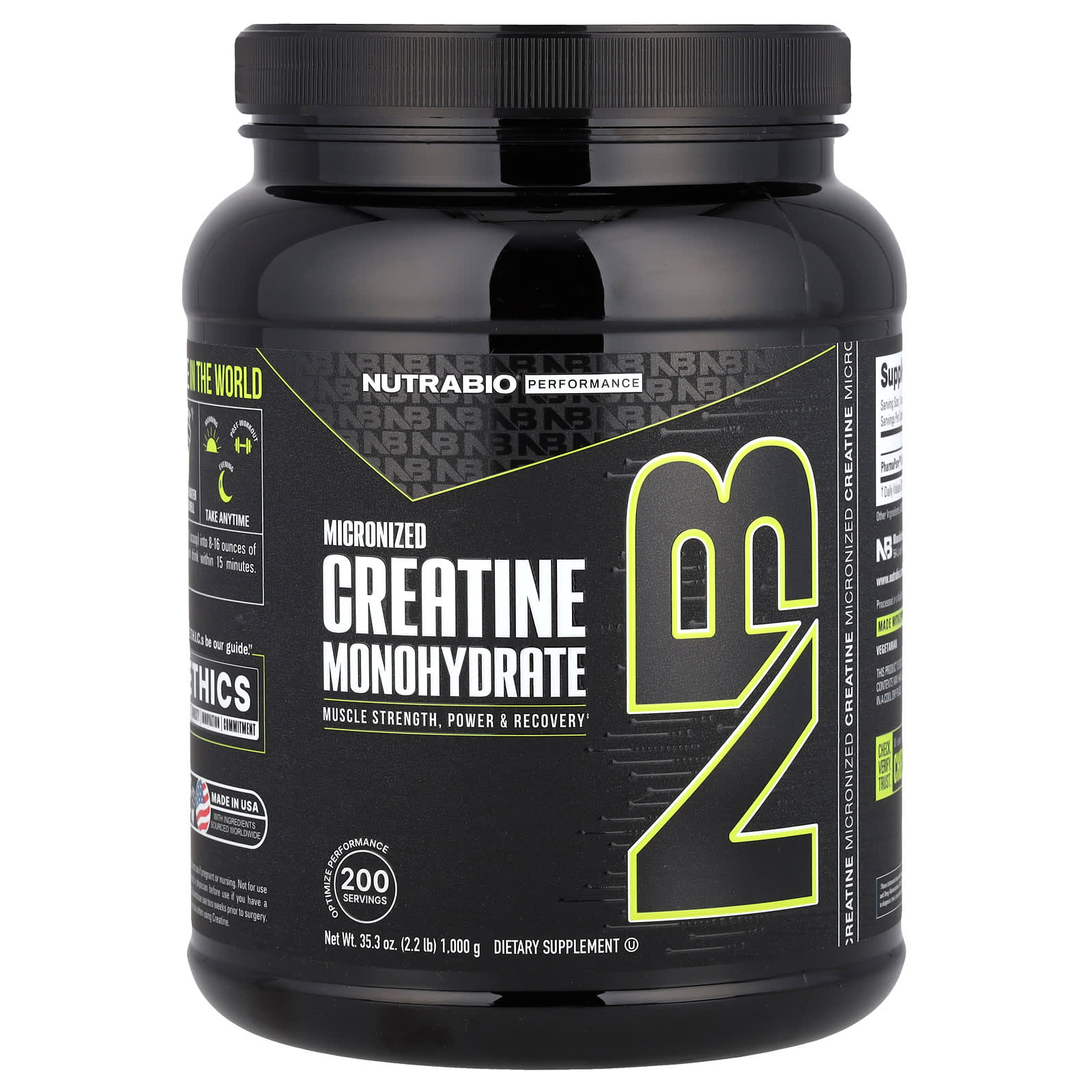 NutraBio, Performance, микронизированный моногидрат креатина, 1000 г (35,3 унции)