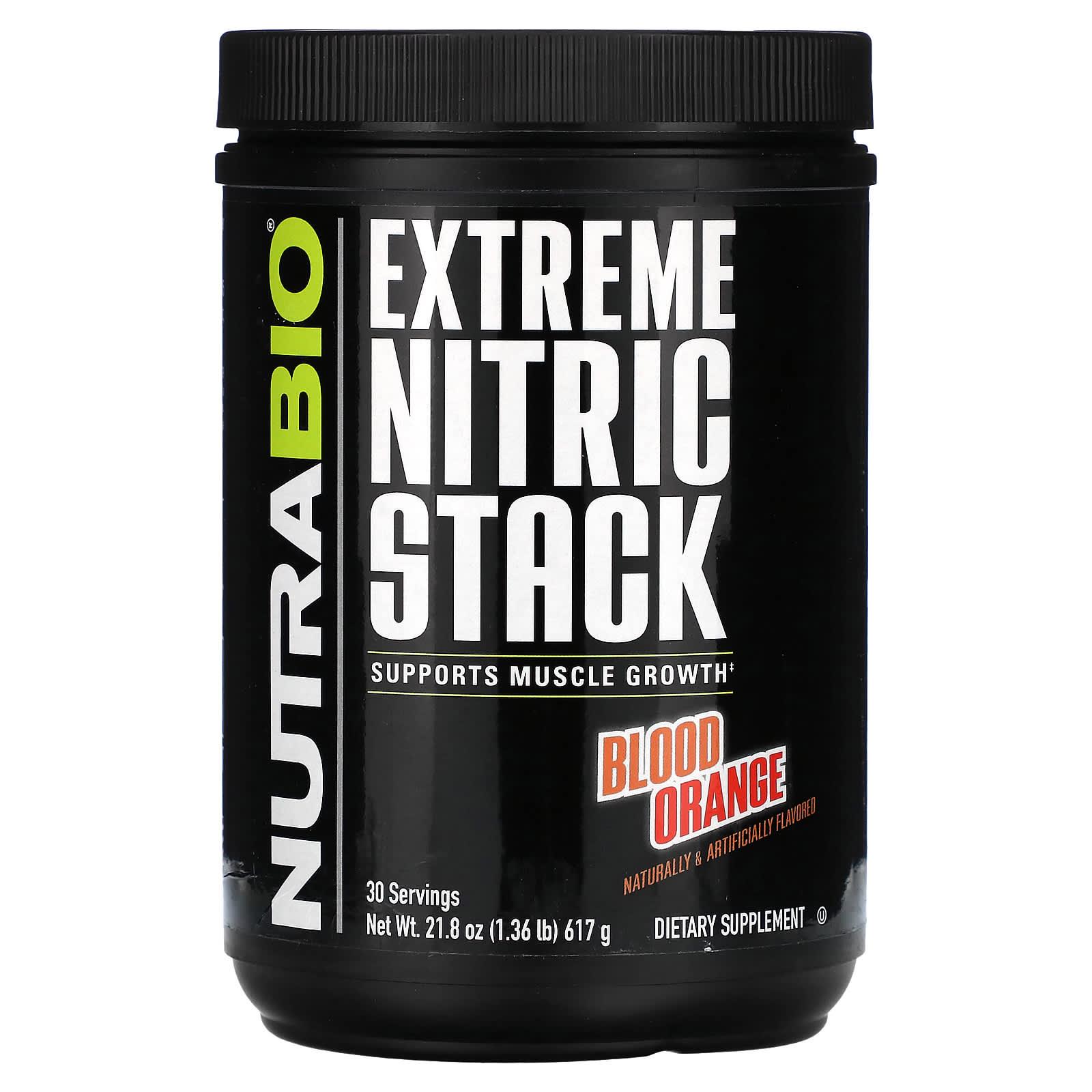 NutraBio, Extreme Nitric Stack, кровавый апельсин, 1,36 фунта (21,8 унции)