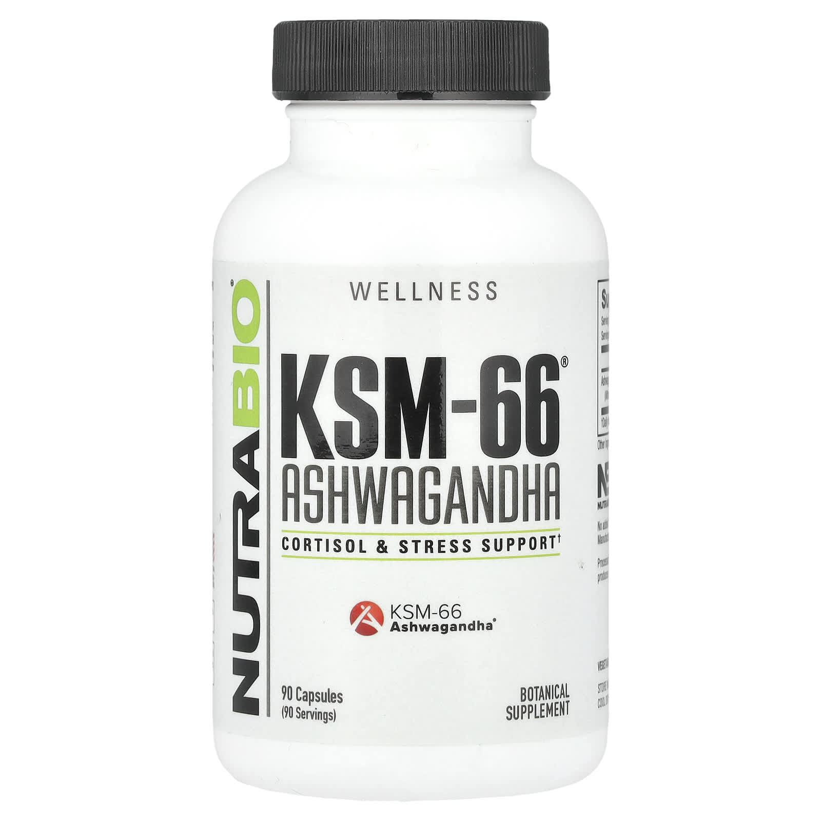 NutraBio Ашваганда KSM-66 600 мг 90 растительных капсул 5890₽
