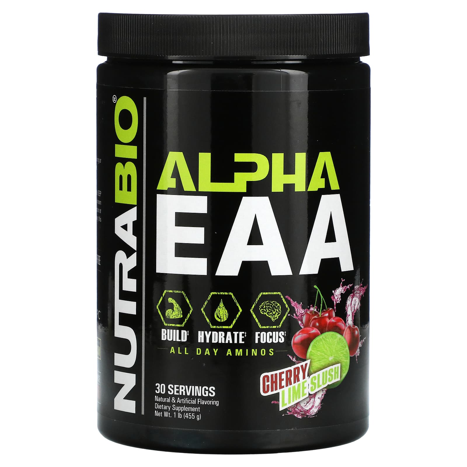 NutraBio, Альфа EAA, вишня с лаймом, 455 г