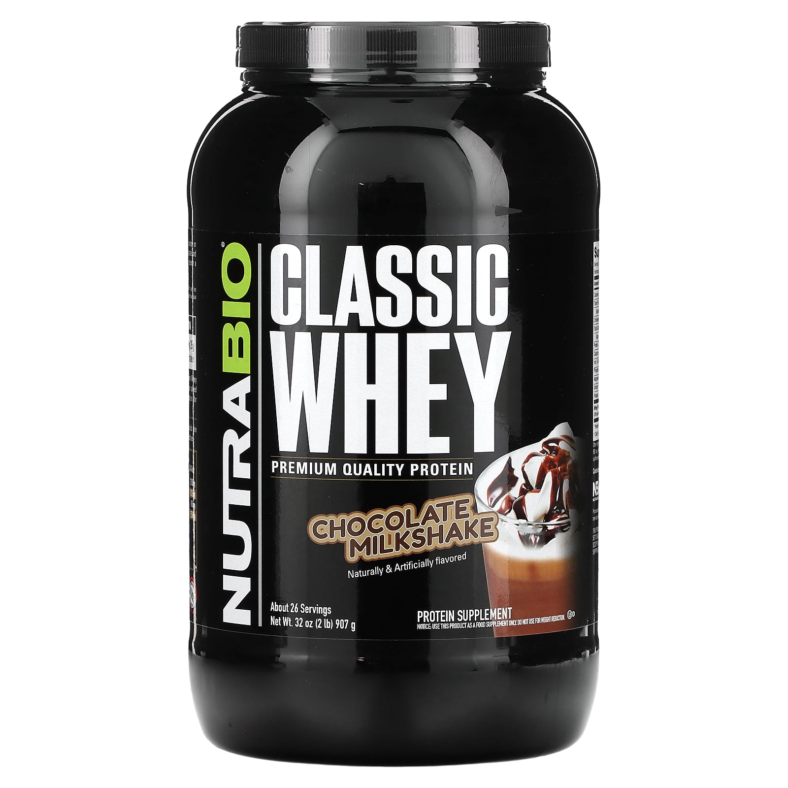 NutraBio, Classic Whey Protein, шоколадный молочный коктейль, 907 г (2 фунта)