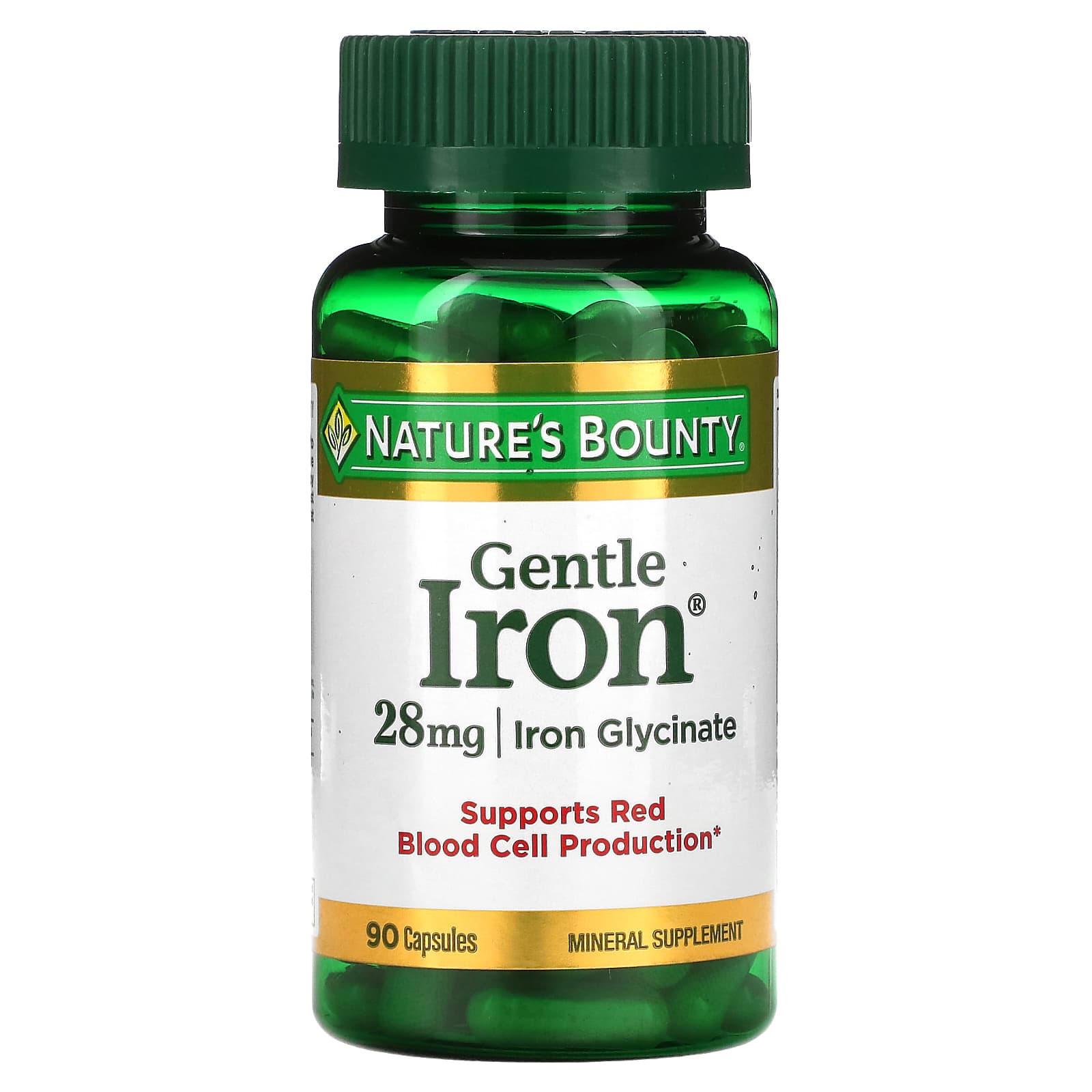 Natures Bounty Gentle Iron железо 28 мг 90 капсул 2090₽