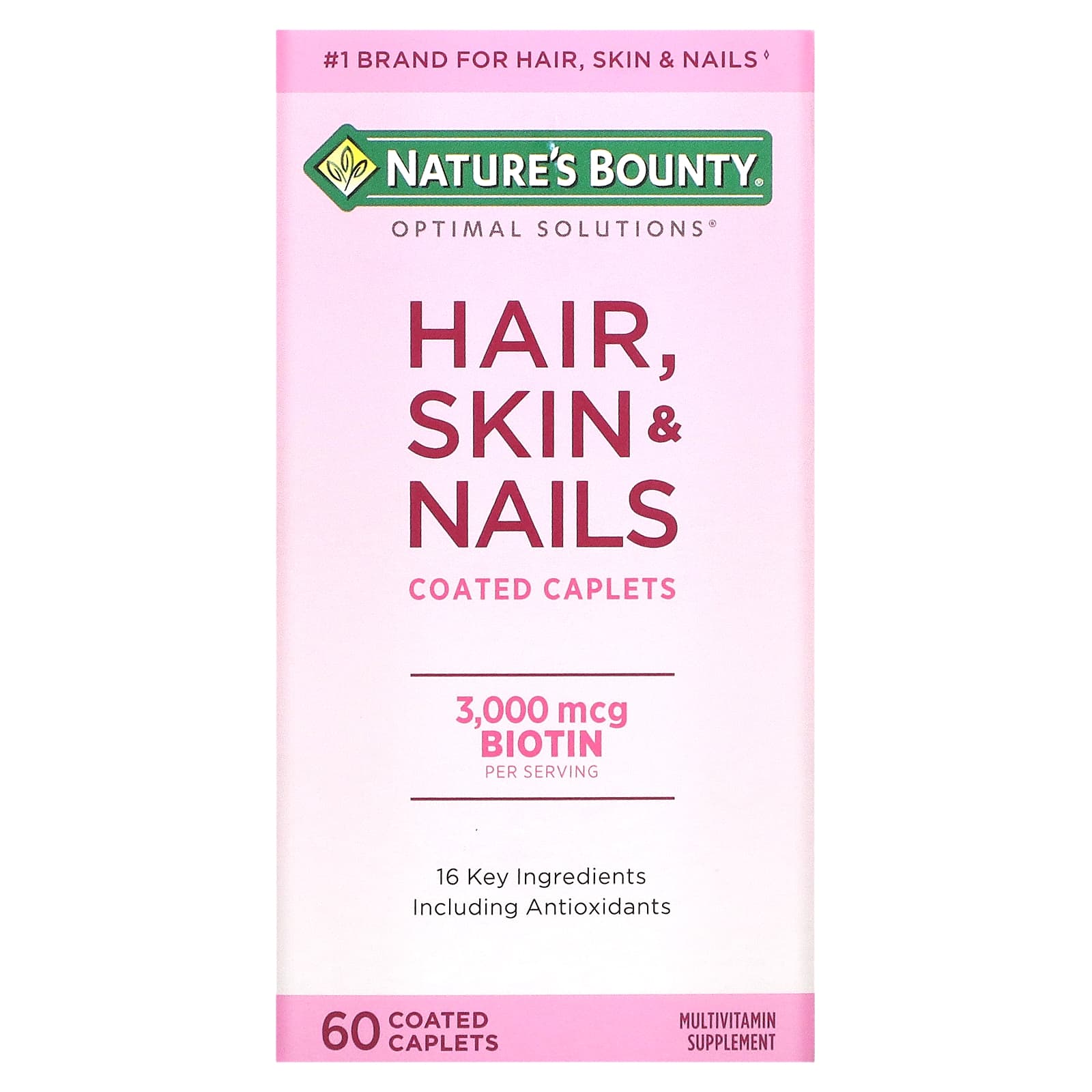 Natures Bounty для здоровья волос кожи и ногтей 60 капсул в оболочке 2090₽