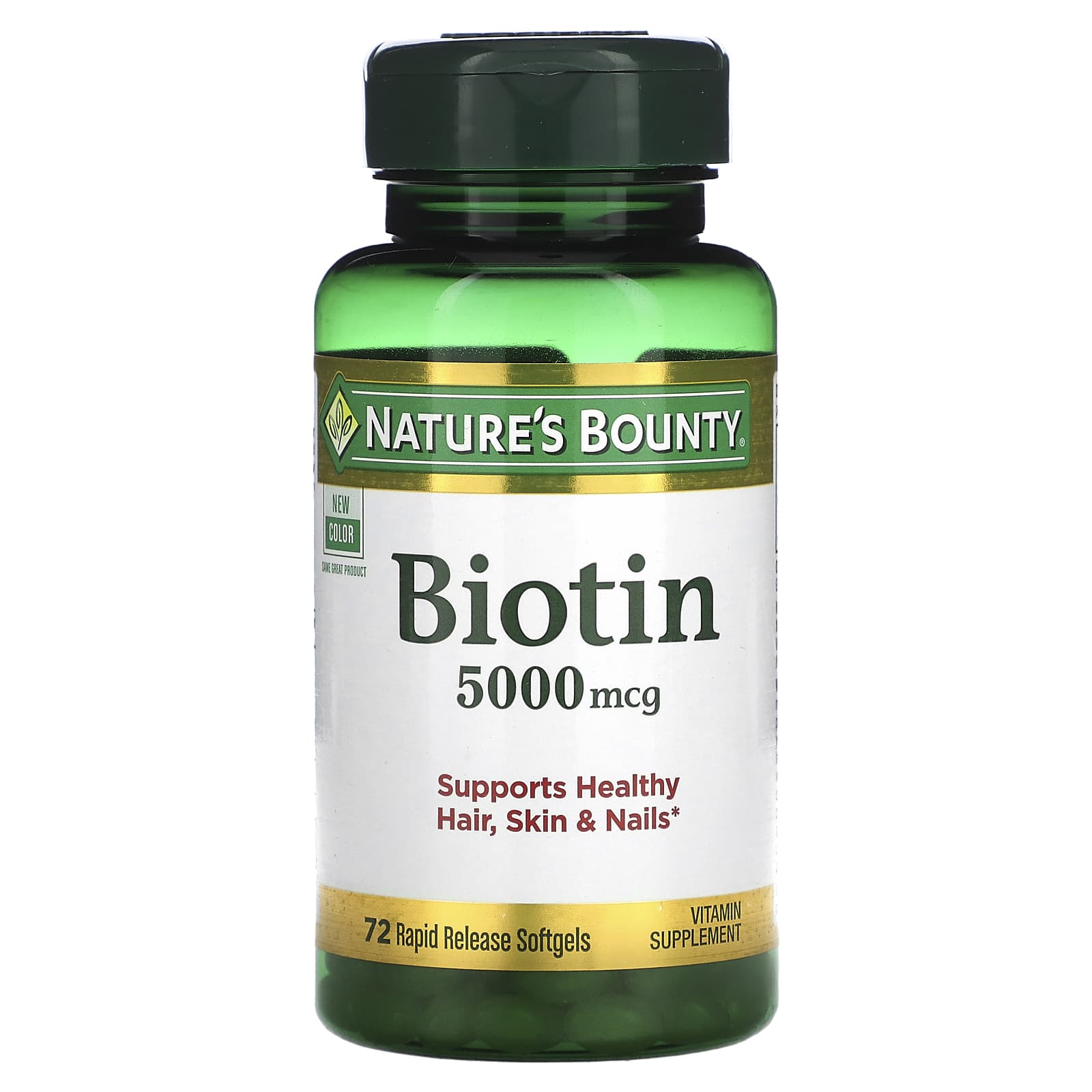 Natures Bounty Биотин 5000 мкг 72 капсулы с быстрым высвобождением 2590₽