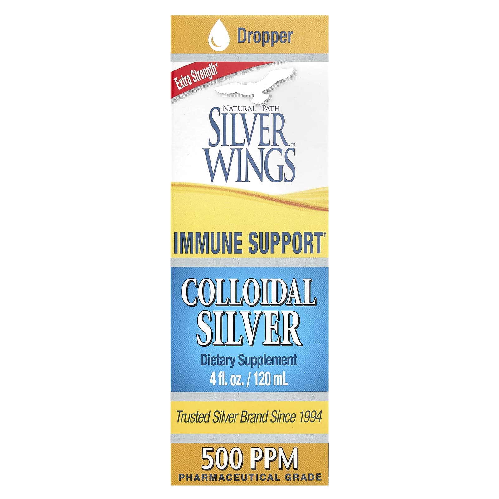 Natural Path Silver Wings Colloidal Silver Extra Strength 500 чмлн 120 мл 4 жидких унции 5990₽