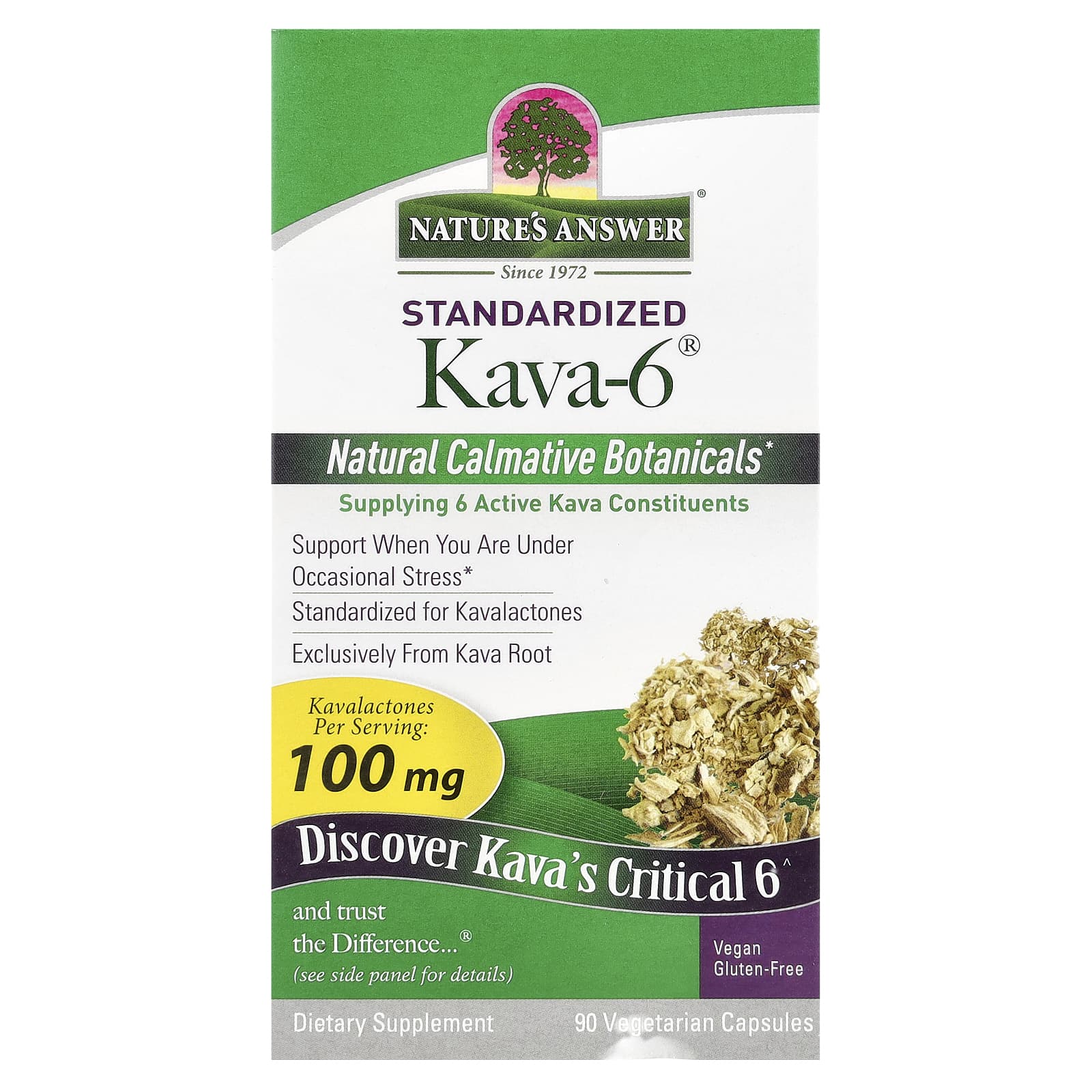 Nature's Answer, Kava-6, 90 Vegetarian Capsules