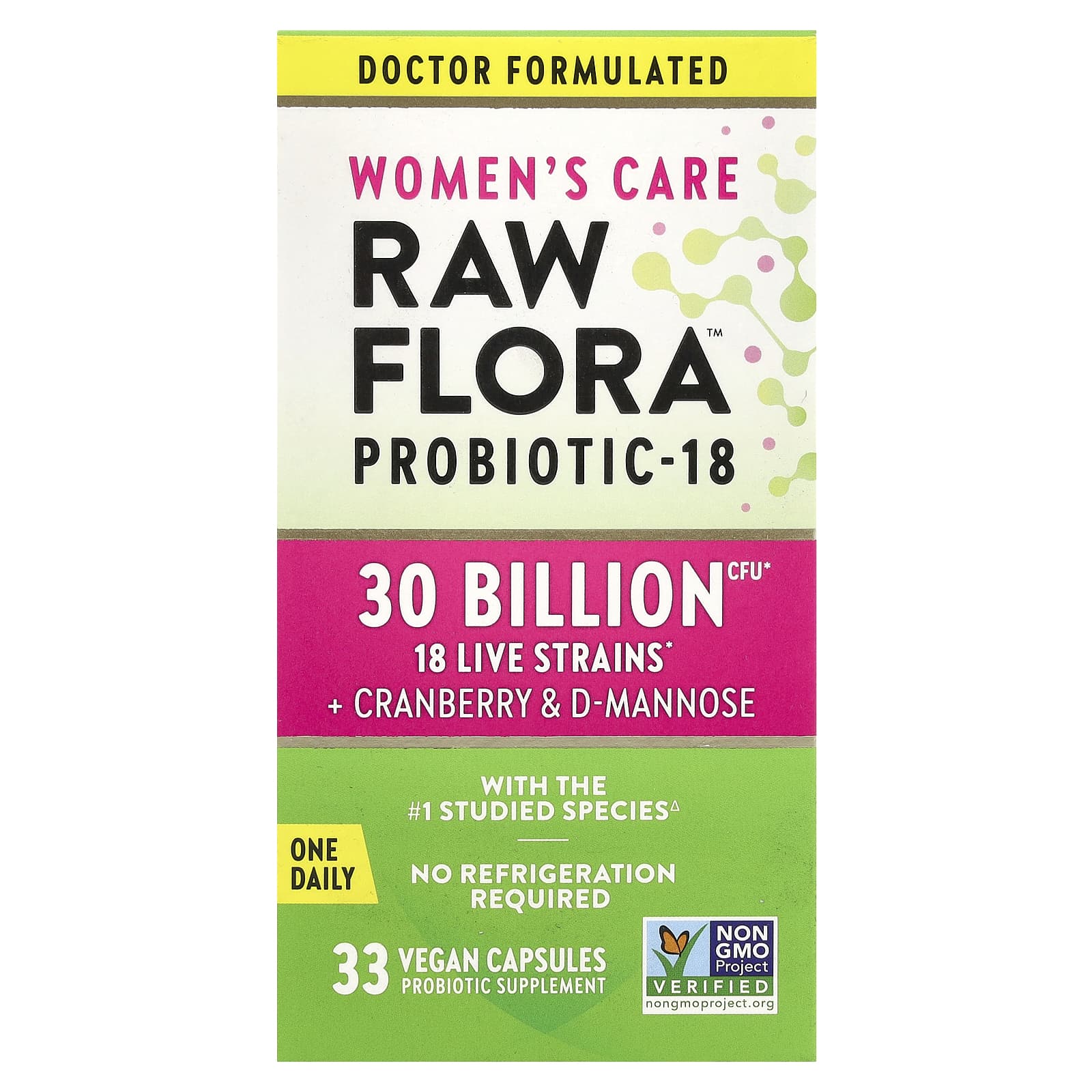 Nature's Truth, Women's Care, пробиотик-18 RAW Flora ™, 30 млрд КОЕ, 33 веганские капсулы