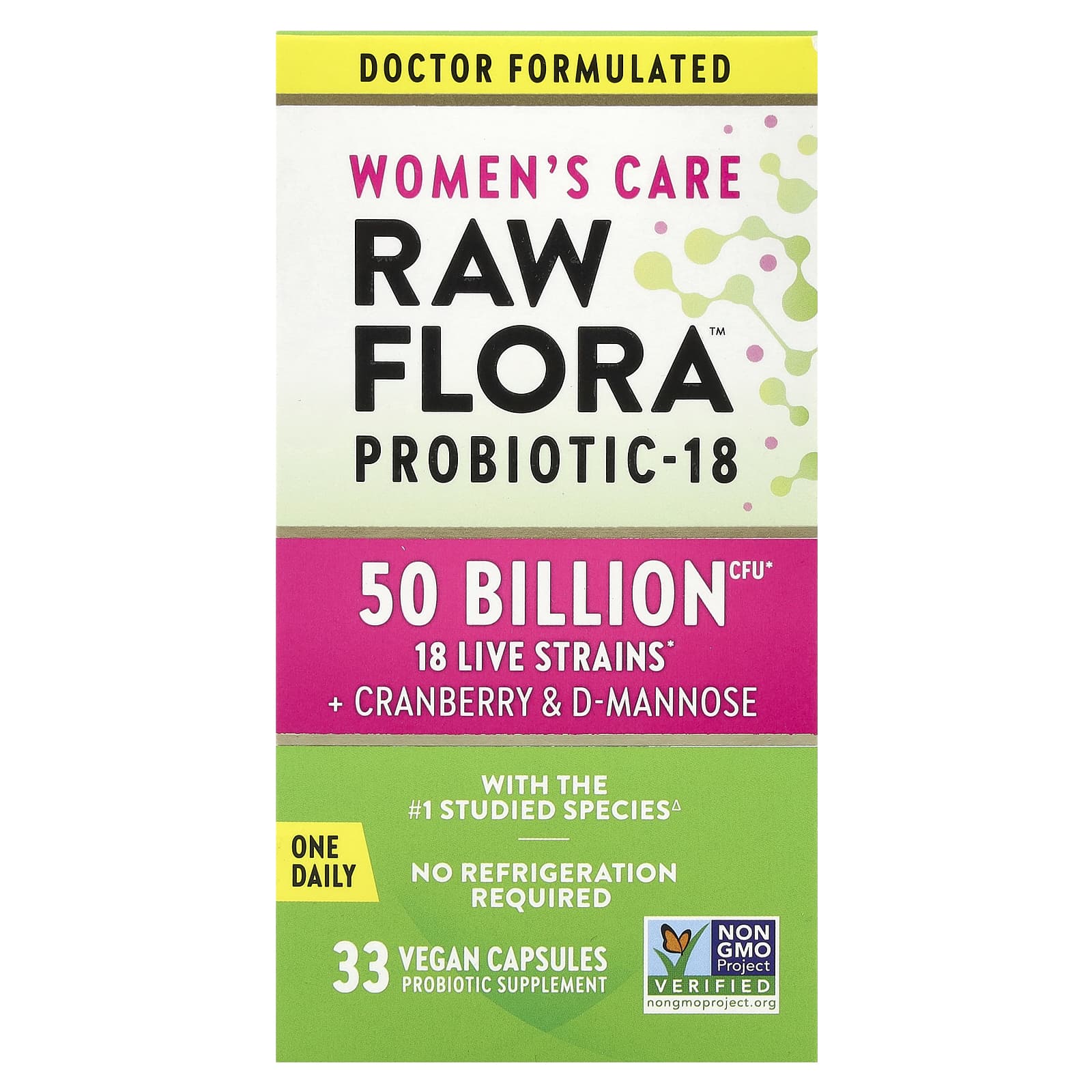 Nature's Truth, Woman's Care, пробиотик-18 Raw Flora ™, 50 млрд КОЕ, 33 веганские капсулы