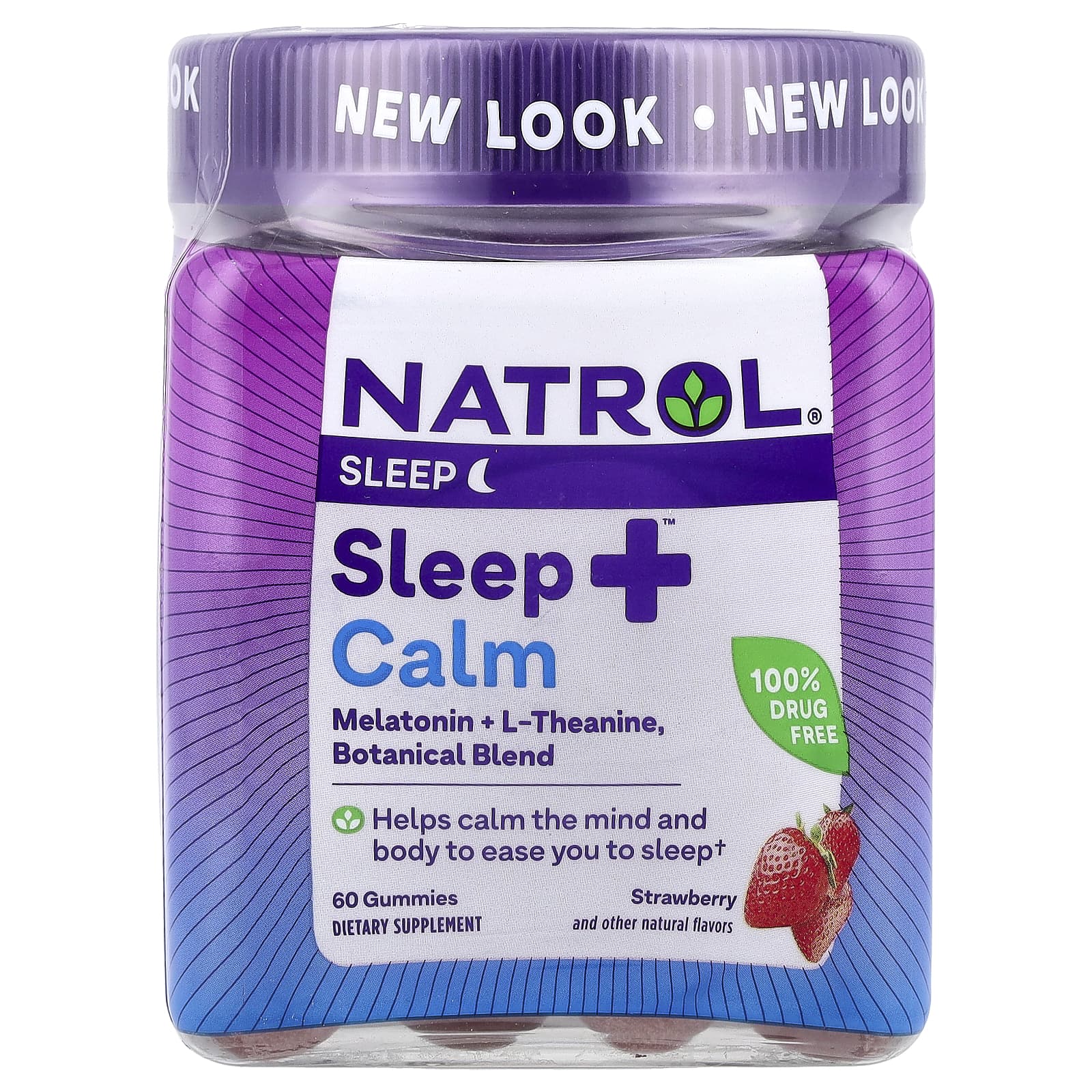 Natrol, Sleep + Calm, клубника, 60 жевательных таблеток