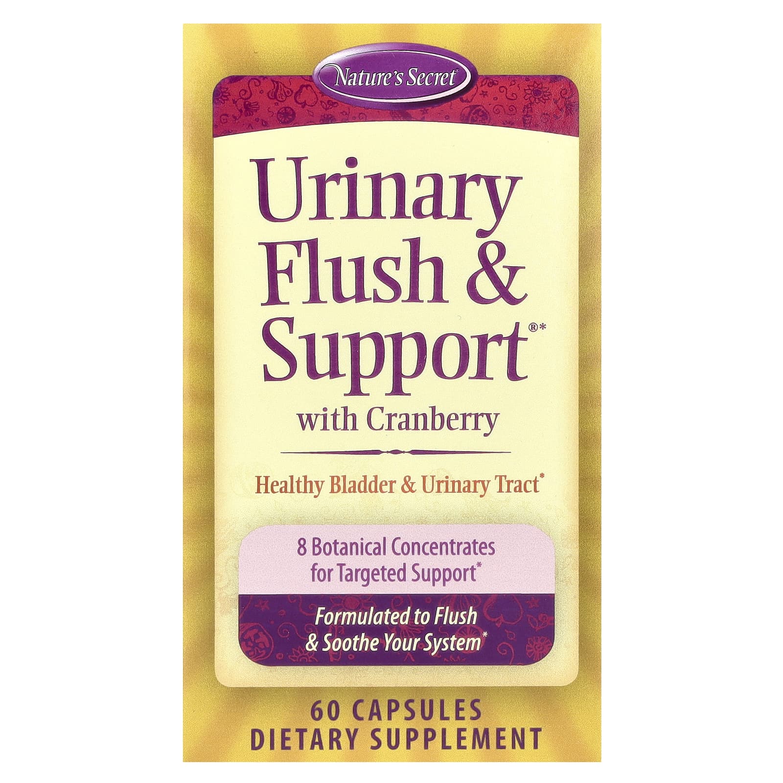 Natures Secret Urinary Flush - Support мочегонное средство с клюквой 60 капсул 2990₽