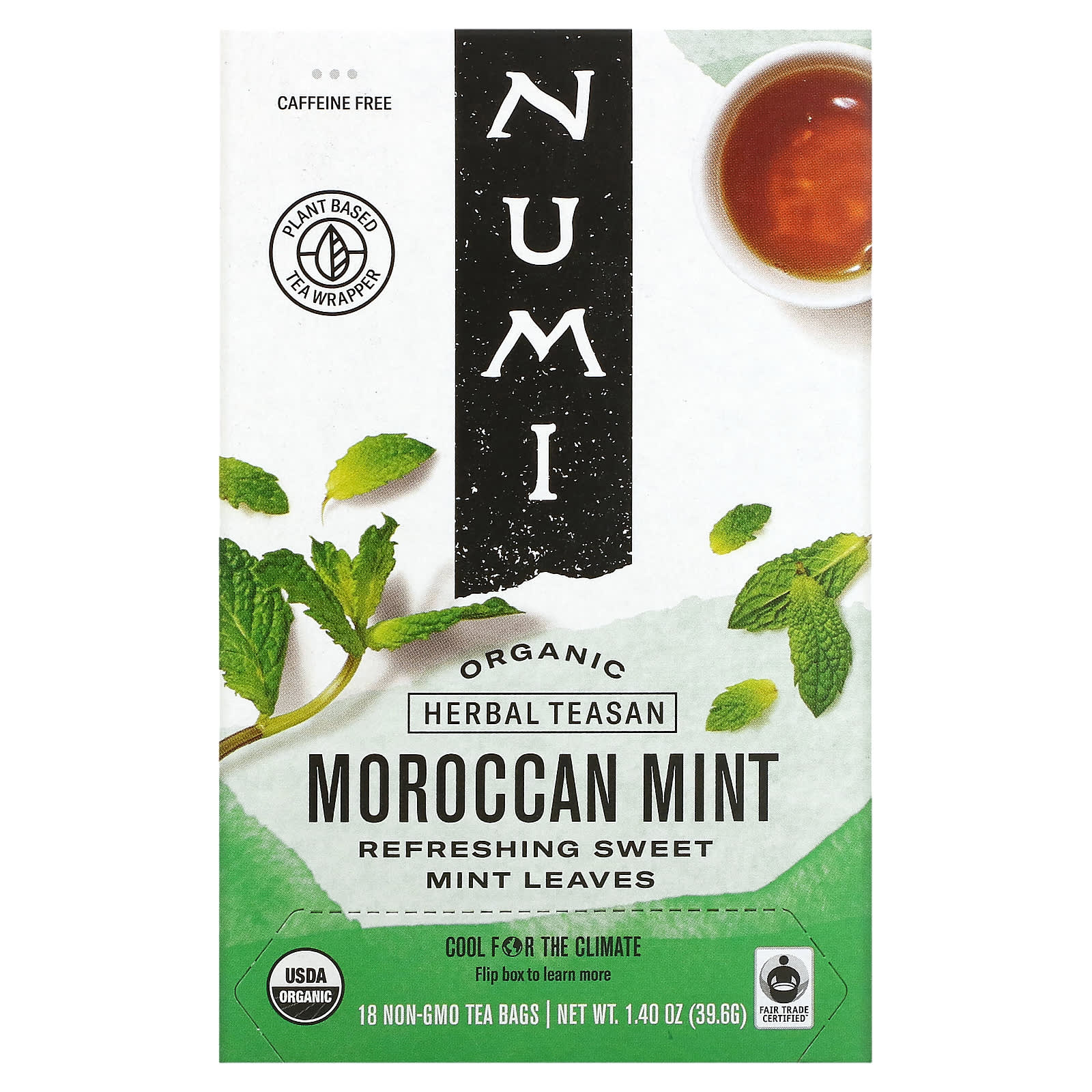Numi Tea Organic Herbal Teasan марокканская мята без кофеина 18 чайных пакетиков 396 г 140 унции 1790₽