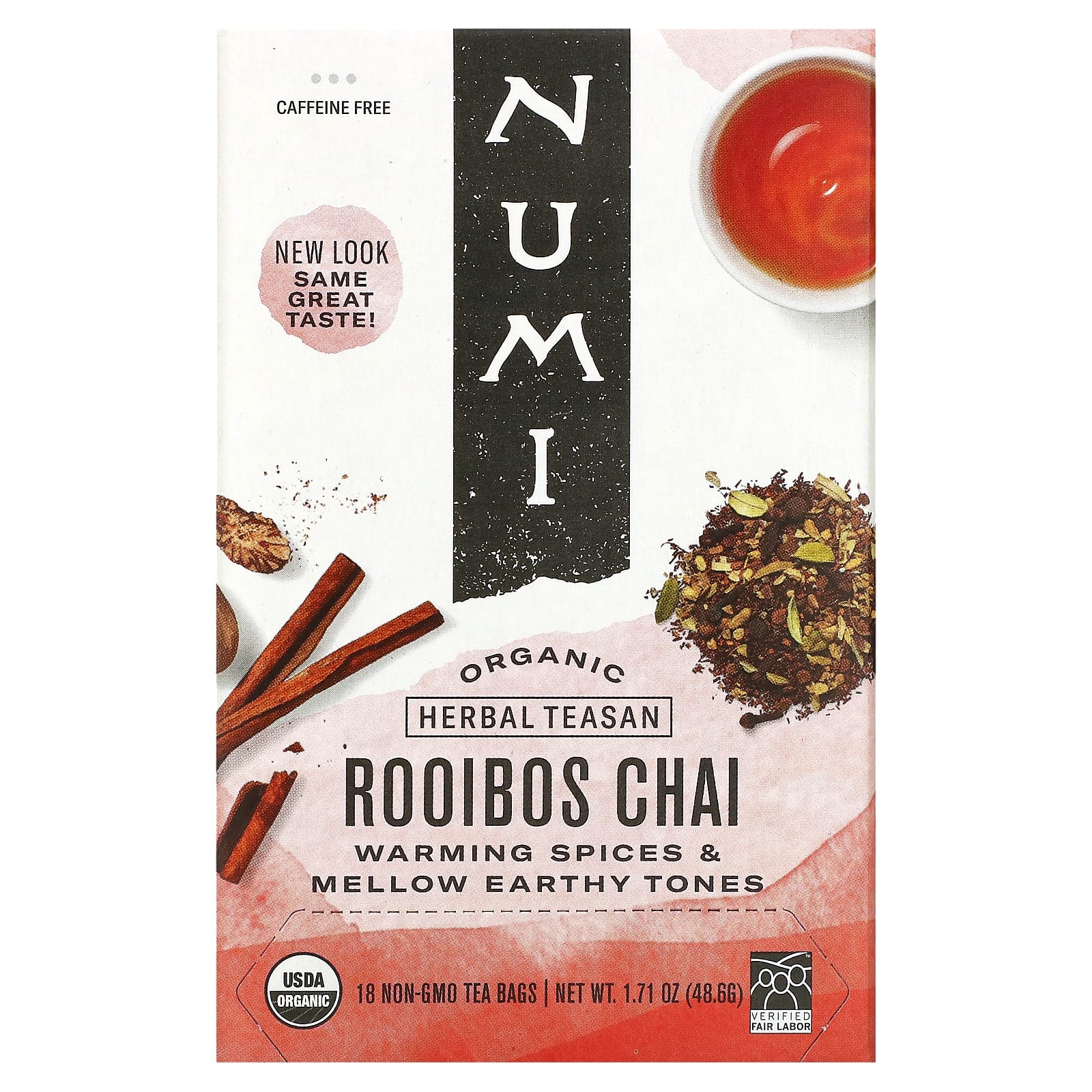 Numi Tea Organic Herbal Teasan чай ройбуш без кофеина 18 чайных пакетиков 486 г 171 унции 1790₽