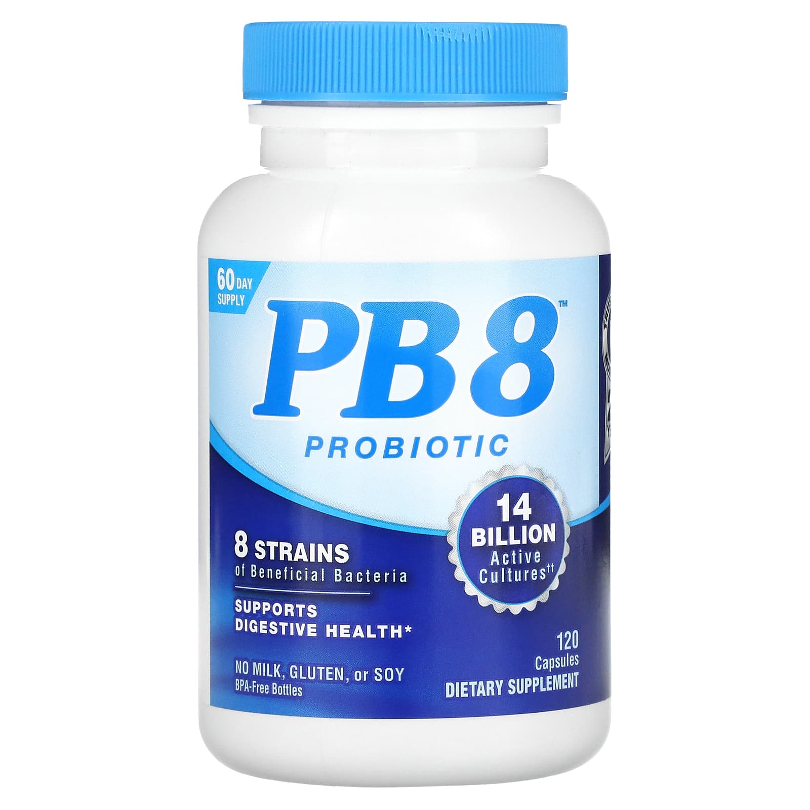 Nutrition Now, PB 8, пробиотик, 14 млрд, 120 капсул (7 млрд в 1 капсуле)