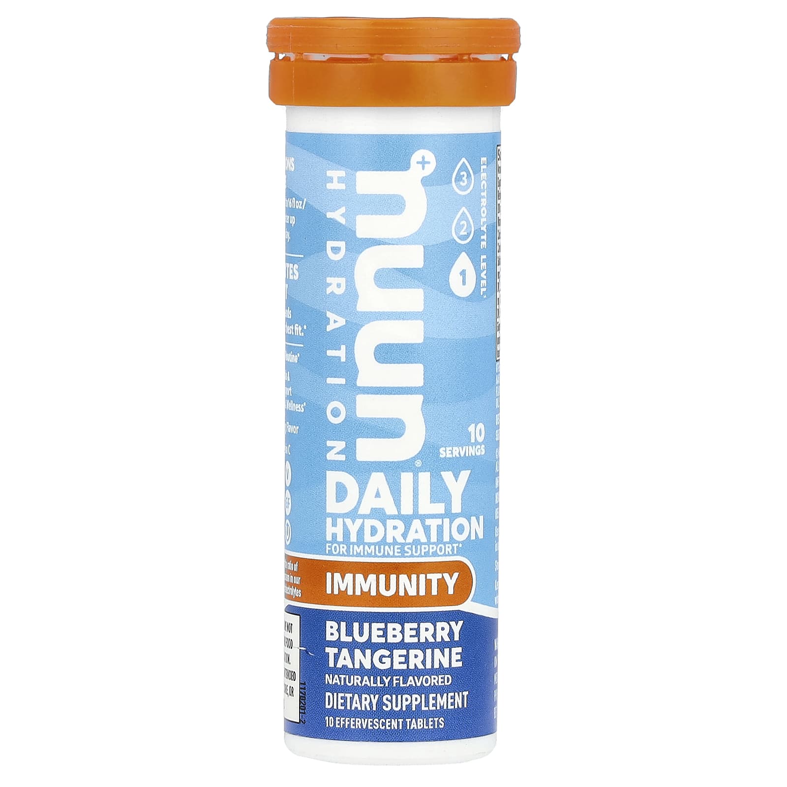 Nuun, Hydration, Immunity, Blueberry Tangerine, 10 шипучих таблеток