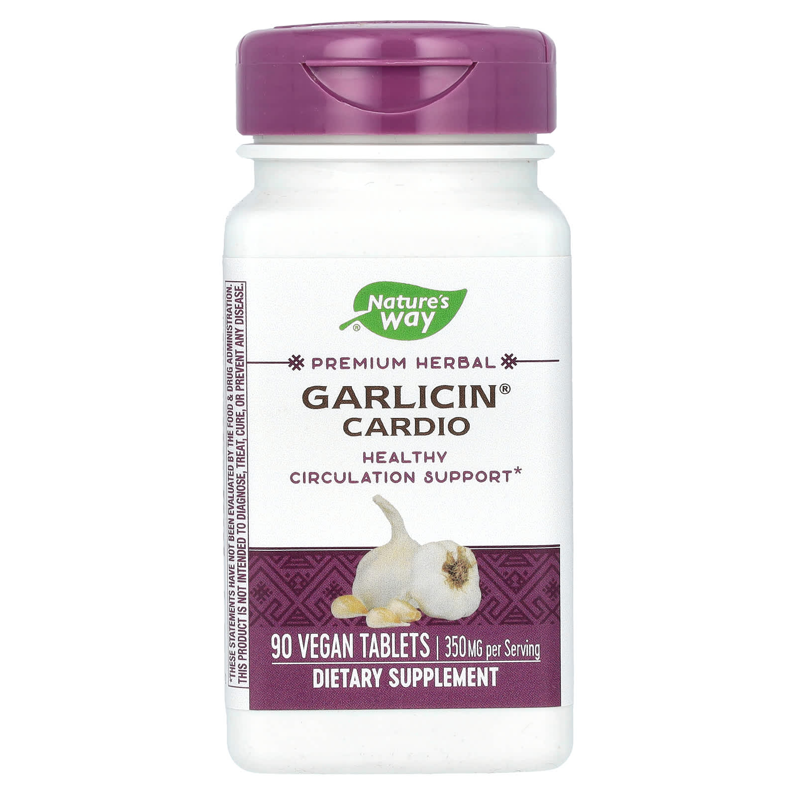 Nature's Way, Garlicin Cardio, 350 мг, 90 веганских таблеток