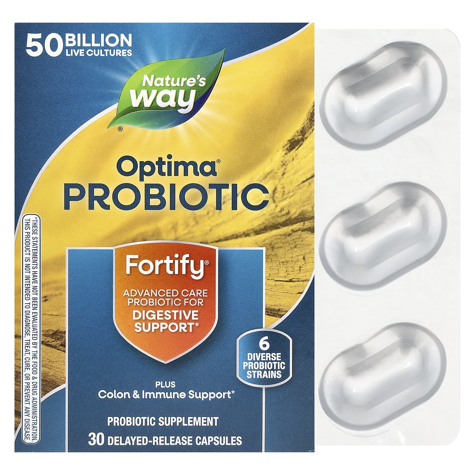 Nature's Way, Optima® Probiotic, Fortify®, 30 капсул с отсроченным высвобождением