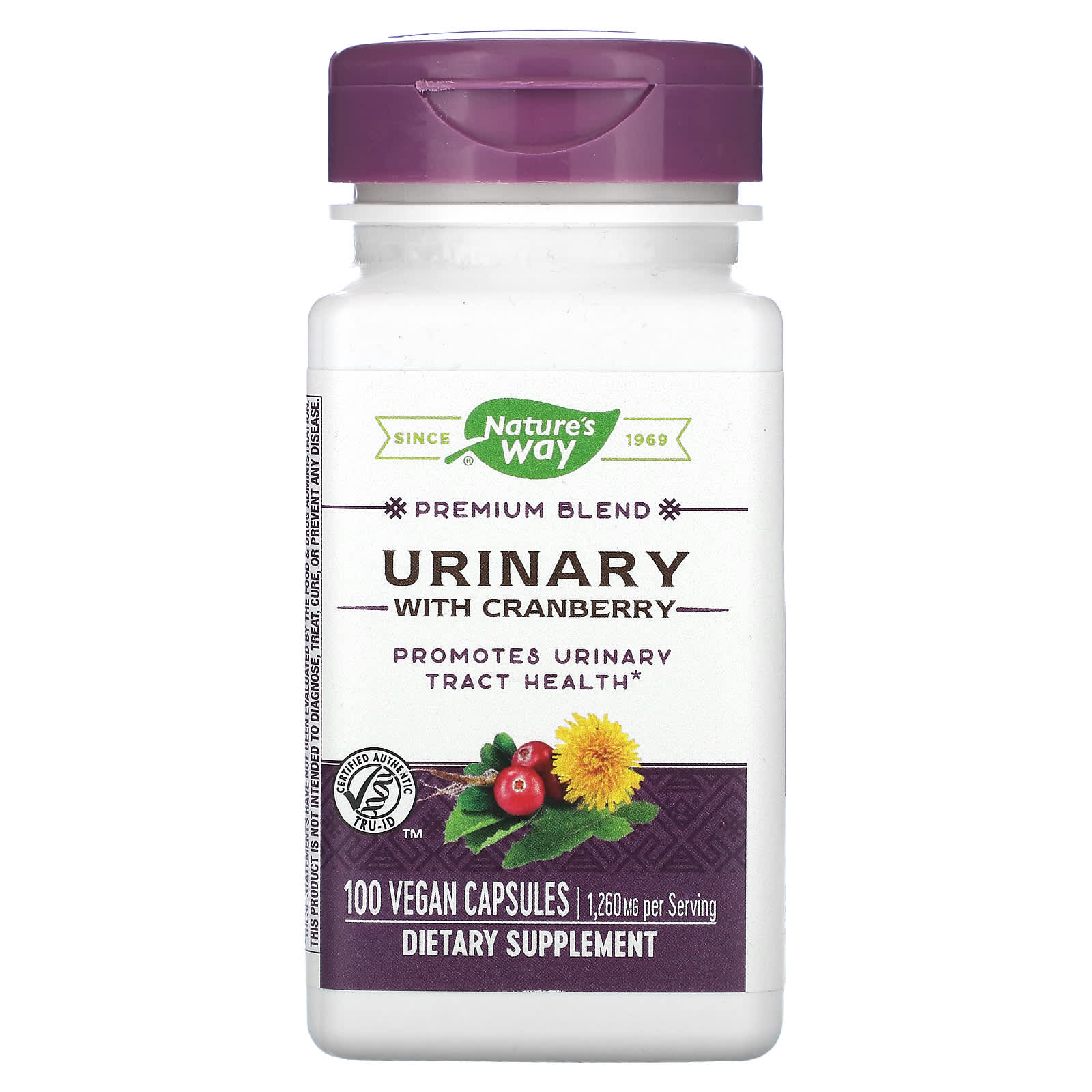 Nature's Way, Urinary, с клюквой, 1260 мг, 100 веганских капсул (420 мг в 1 капсуле)