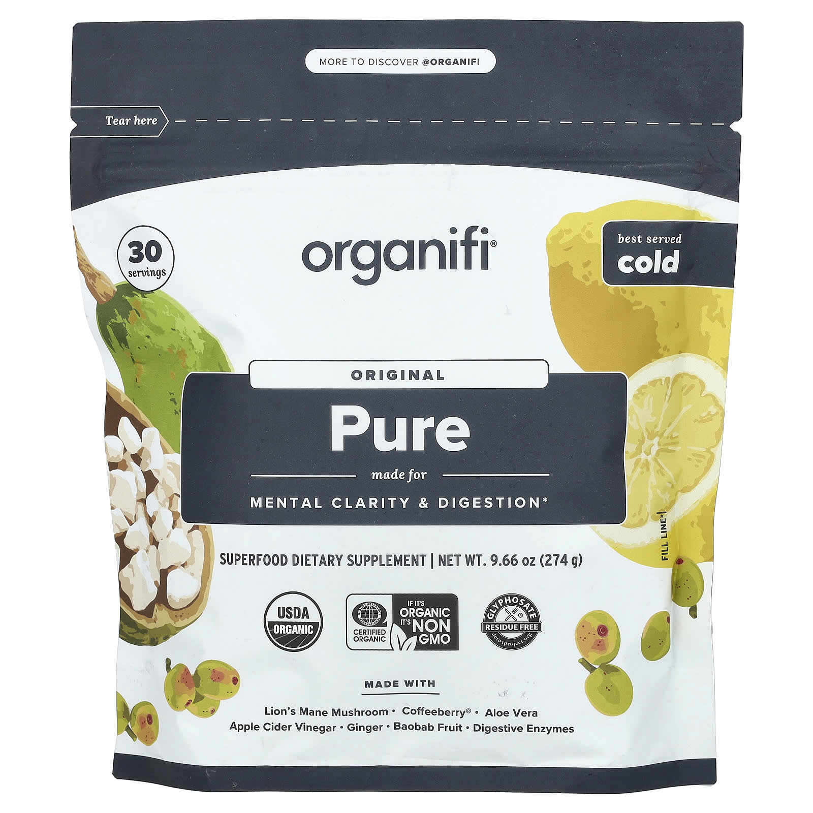 Organifi, Original Pure, 274 г (9,66 унции)