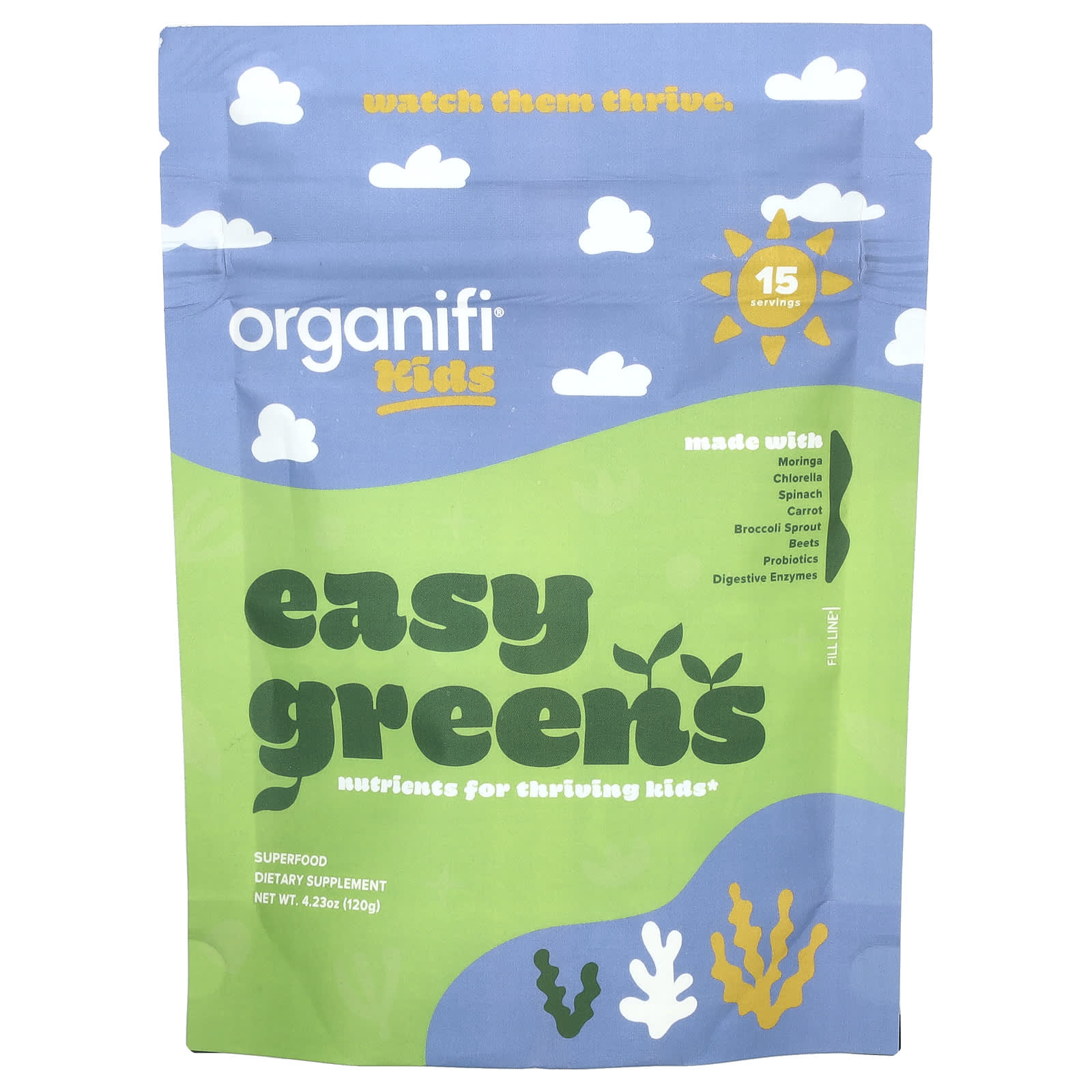 Organifi, Kids, Easy Greens, 120 г (4,23 унции)