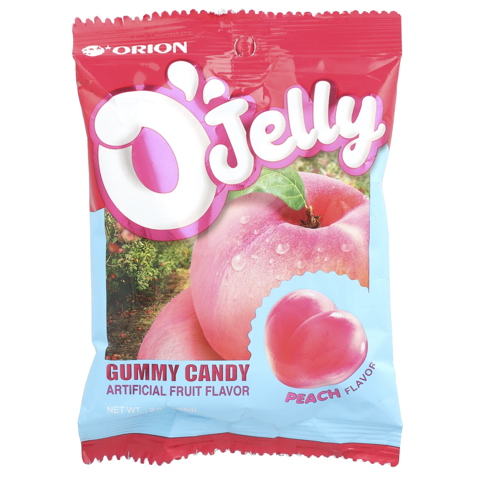 Orion, O'Jelly Gummy Candy, персик, 66 г (2,33 унции)