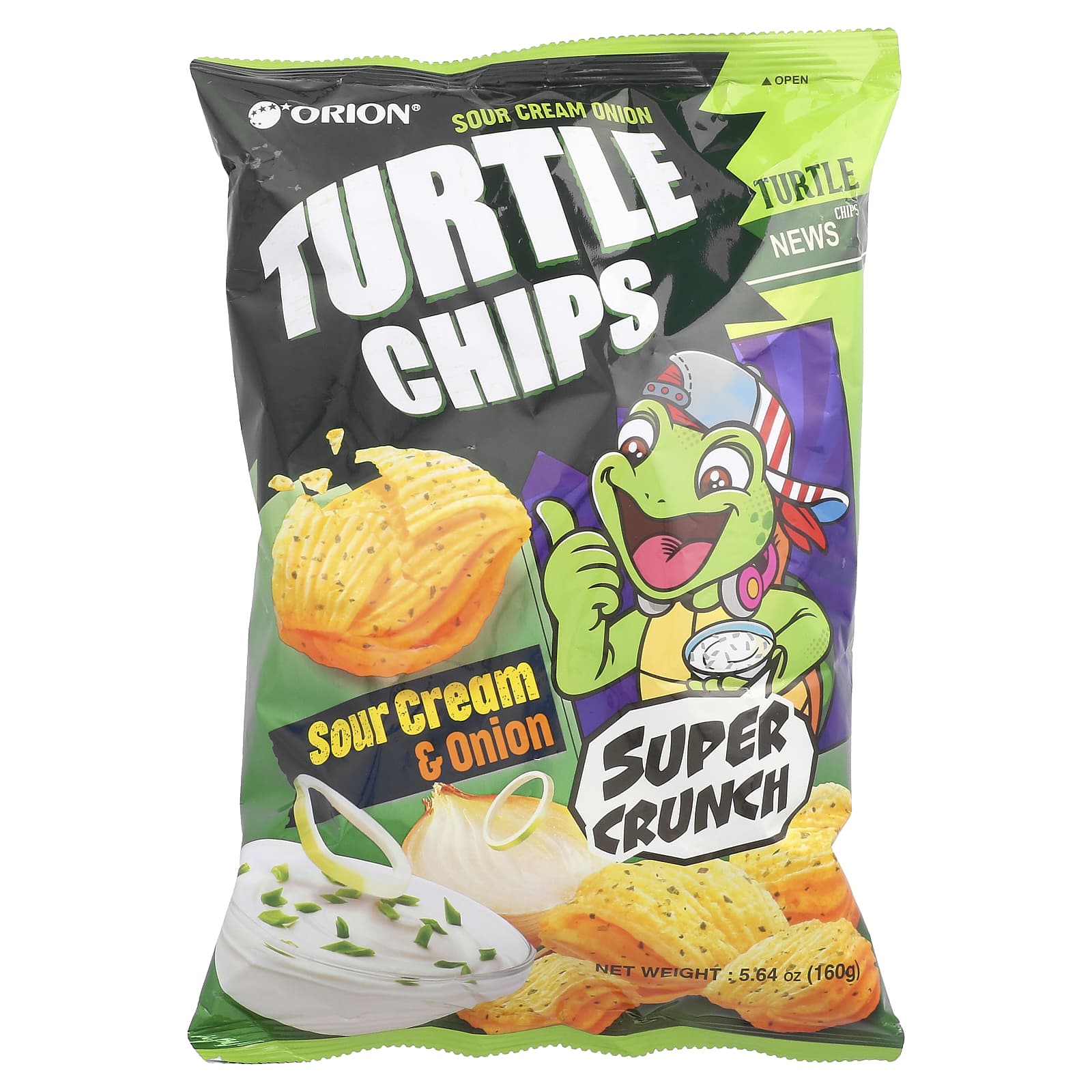 Orion, Turtle Chips, сметанный лук, 160 г (5,64 унции)