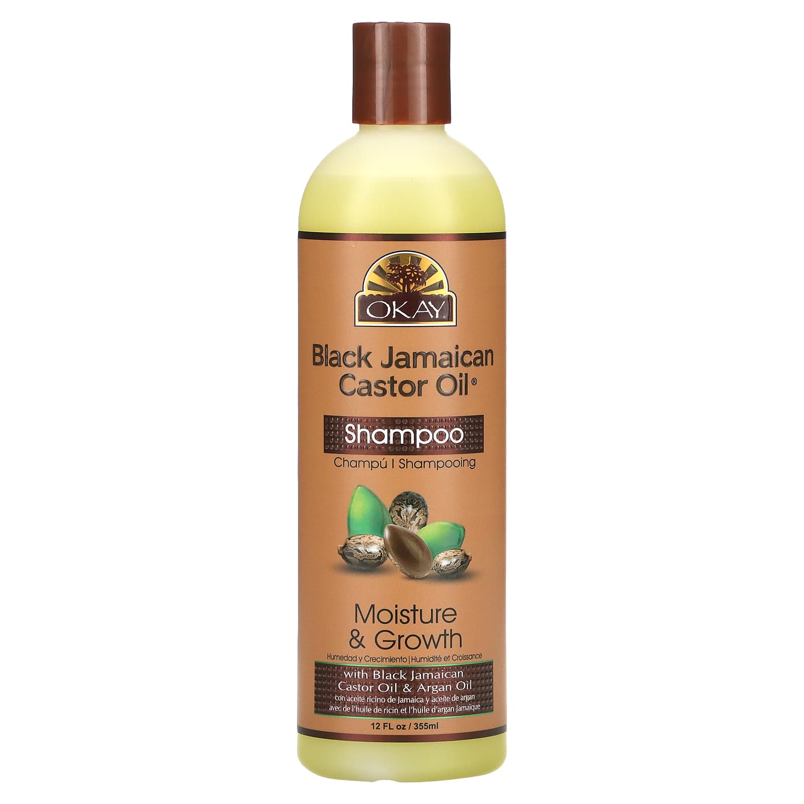 Okay Pure Naturals, Black Jamaican Castor Oil, черное ямайское касторовое масло, шампунь, 355 мл (12 жидк. унций)