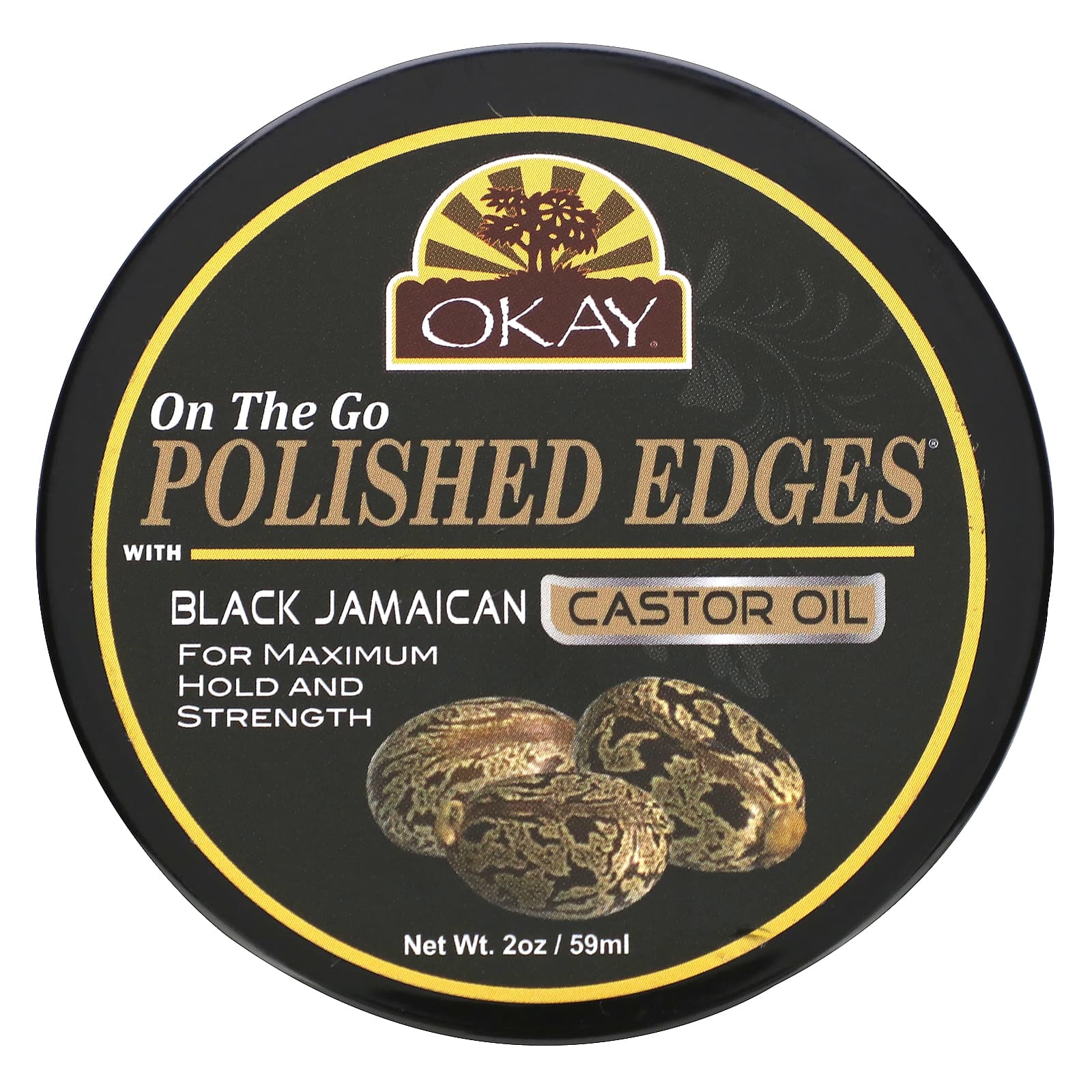 Okay Pure Naturals, Polished Edges, с черным ямайским касторовым маслом, 59 мл (2 унции)
