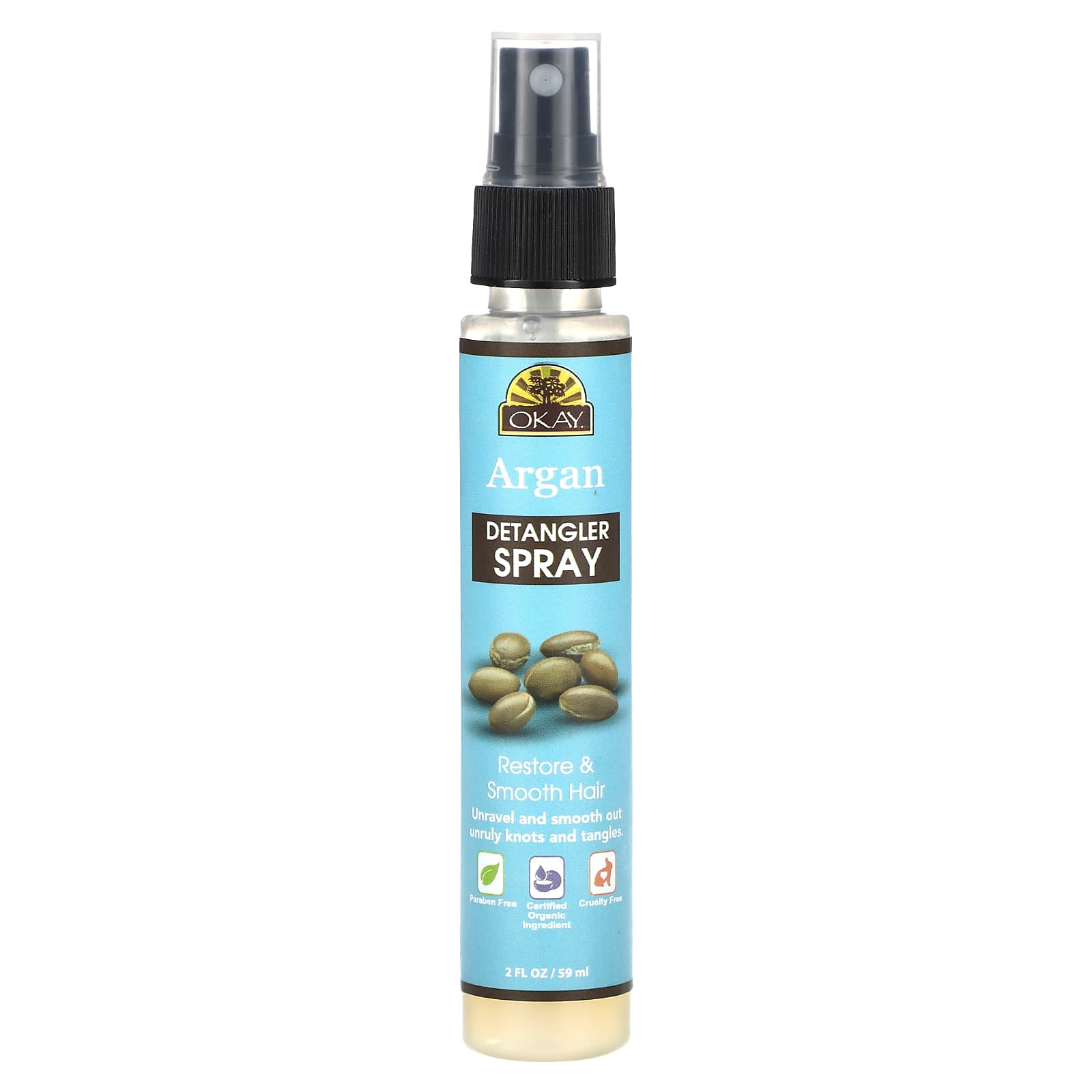 Okay Pure Naturals, Спрей с арганой для расчесывания волос, 59 мл (2 жидк. Унции)